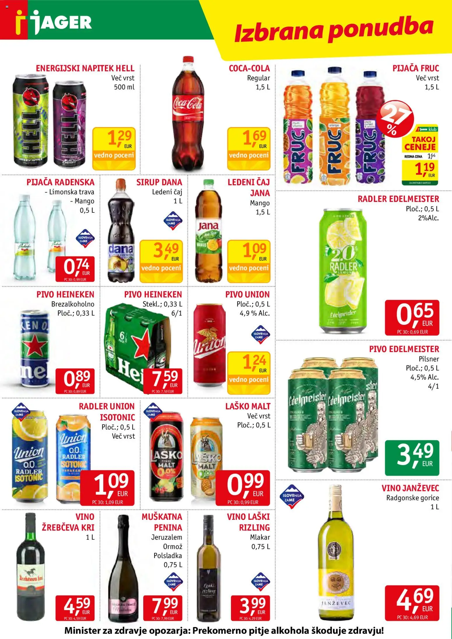 Novi Jager katalog ponudbe – veljaven od 03.06.2026 | Stran: 12 | Izdelki: Falafel, Radler, Caj, Mango