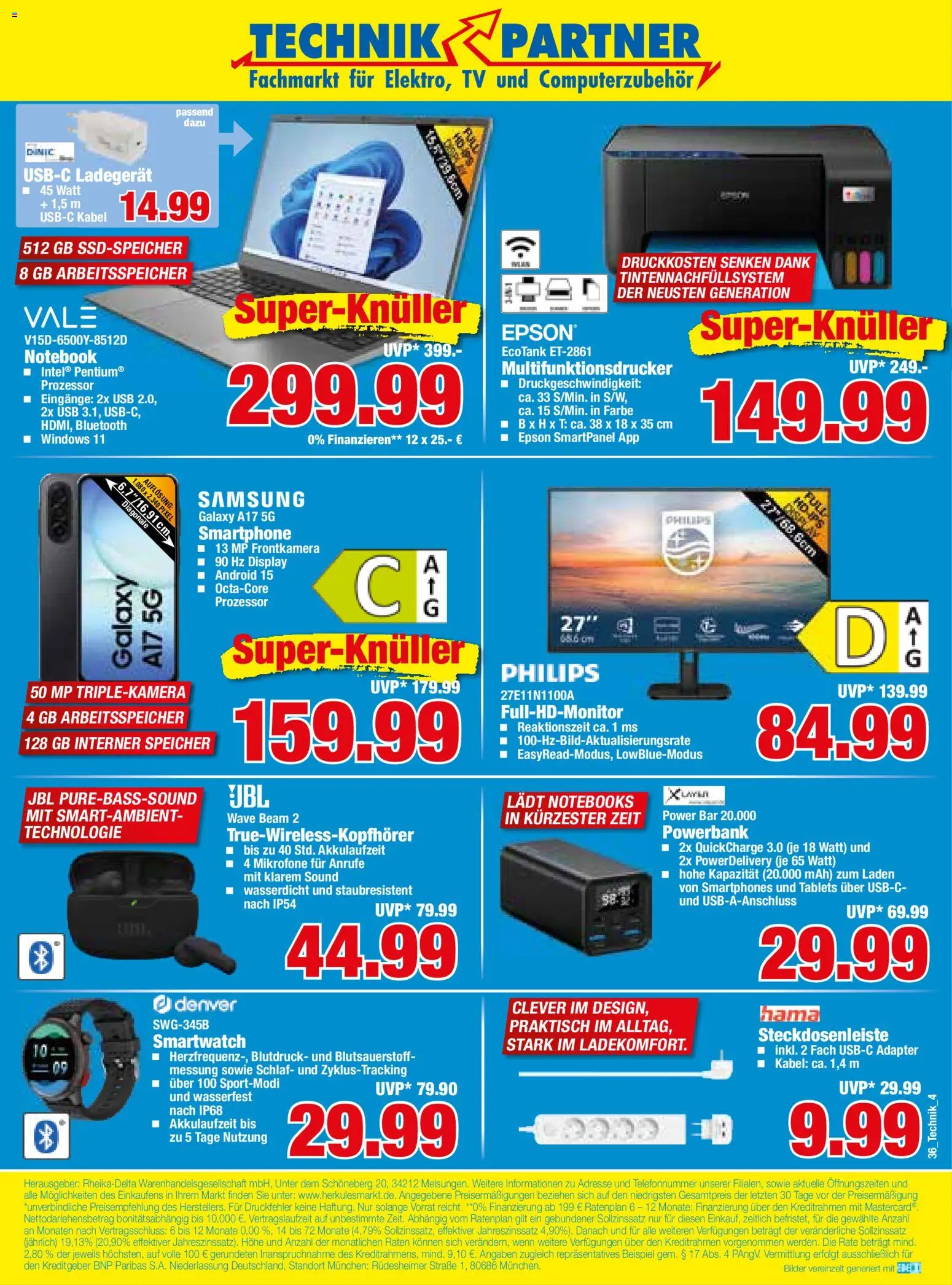 HERKULES Technik Partner – gültig ab 31.08.2026 | Seite: 4 | Produkte: Epson, Adapter, Philips, Smartphone