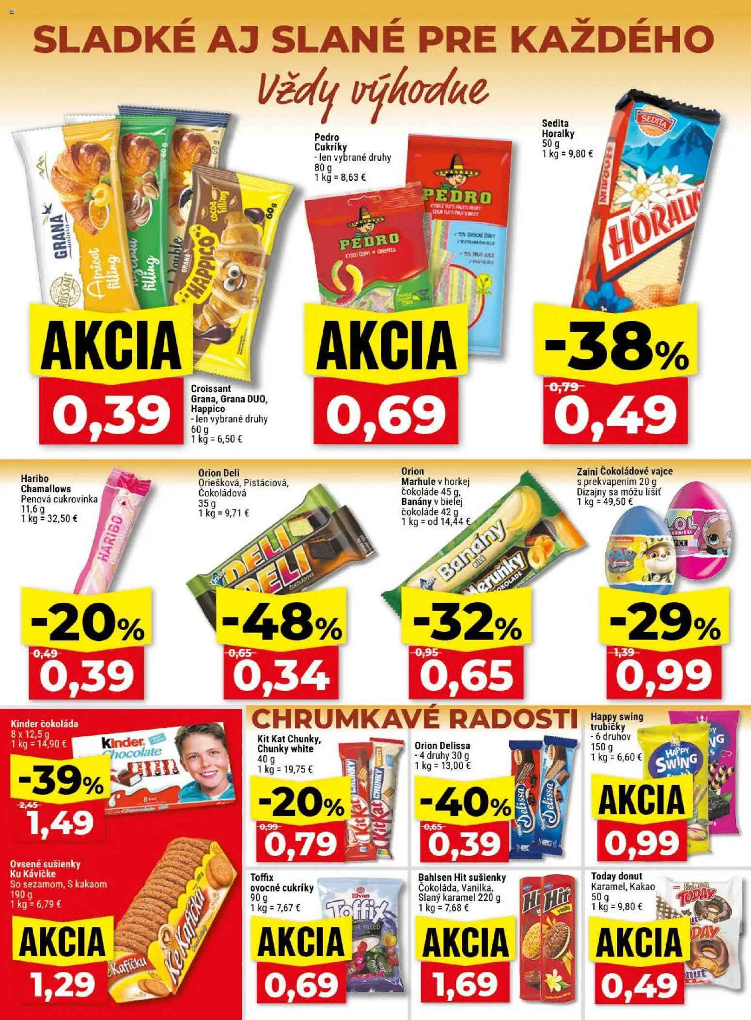 Nové Klas akcie – leták je platný od 04.05.2026 | Strana: 19 | Produkty: Croissant, Čokoláda, Marhule, Kakao