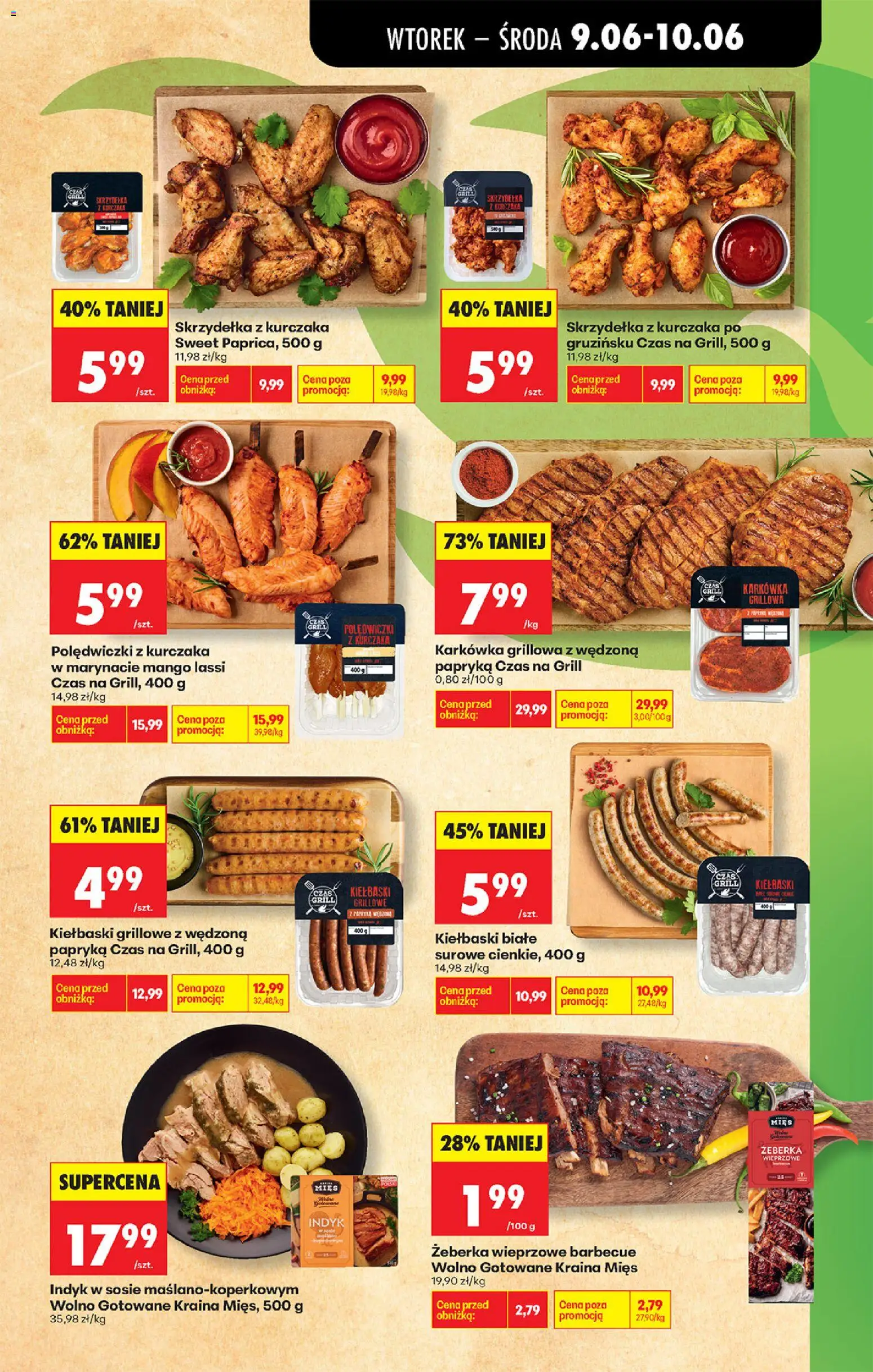 Biedronka gazetka - Grill od 09.06.2026 | Strona: 1 | Produkty: Mango, Kraina mięs, Żeberka wieprzowe barbecue, Papryka