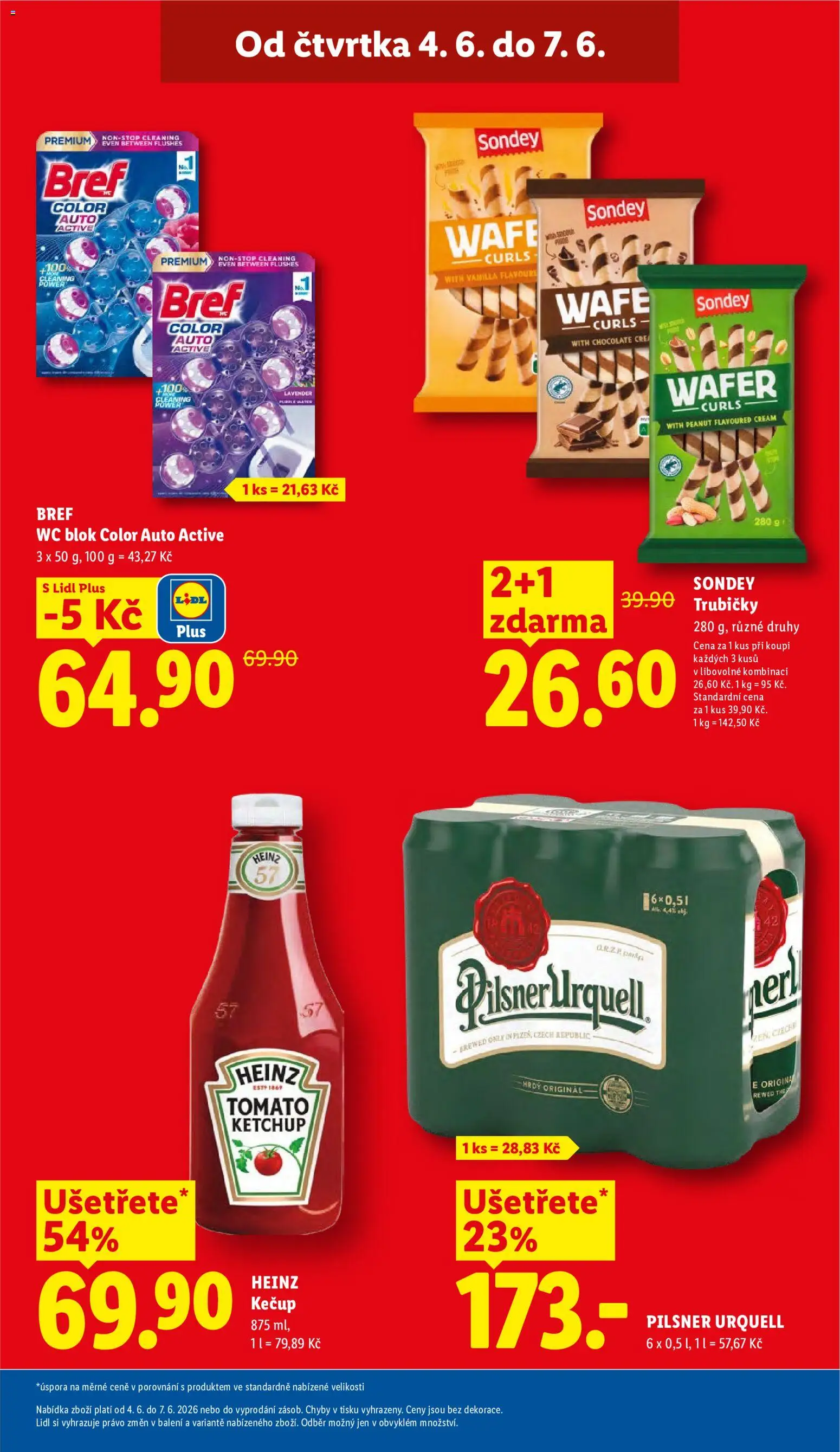 Lidl leták od 04.06.2026 | Strana: 3 | Produkty: Kečup, Pilsner, Kečup Heinz, Wc