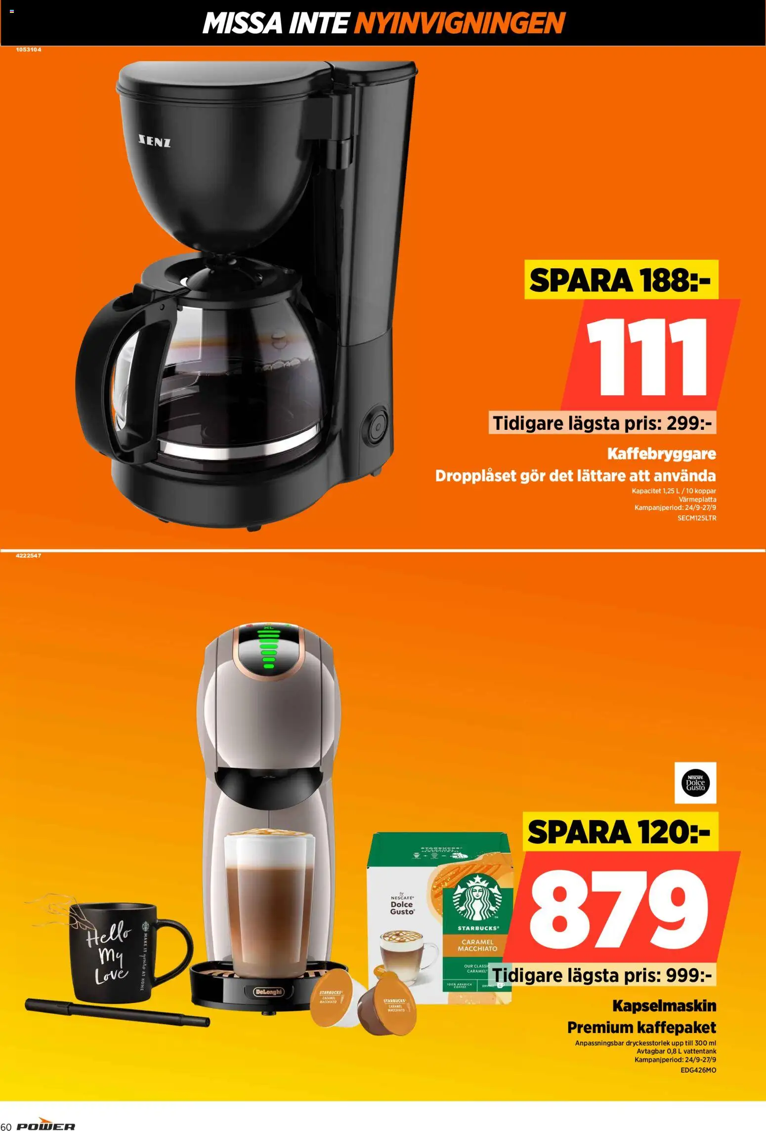 Power reklamblad aktuell från 24/09/2026 | Sida: 60 | Produkter: Kaffebryggare, Kapselmaskin, Koppar