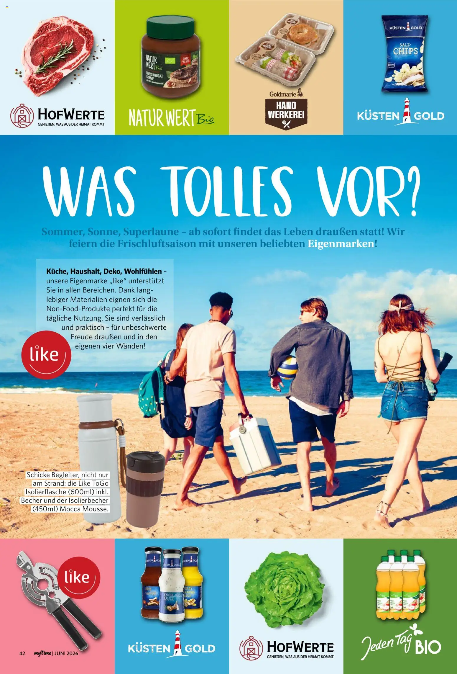 Famila Nordwest myTime Juni 2026 – gültig ab 01.06.2026 | Seite: 42 | Produkte: Creme, Salz, Knoblauch, Chips