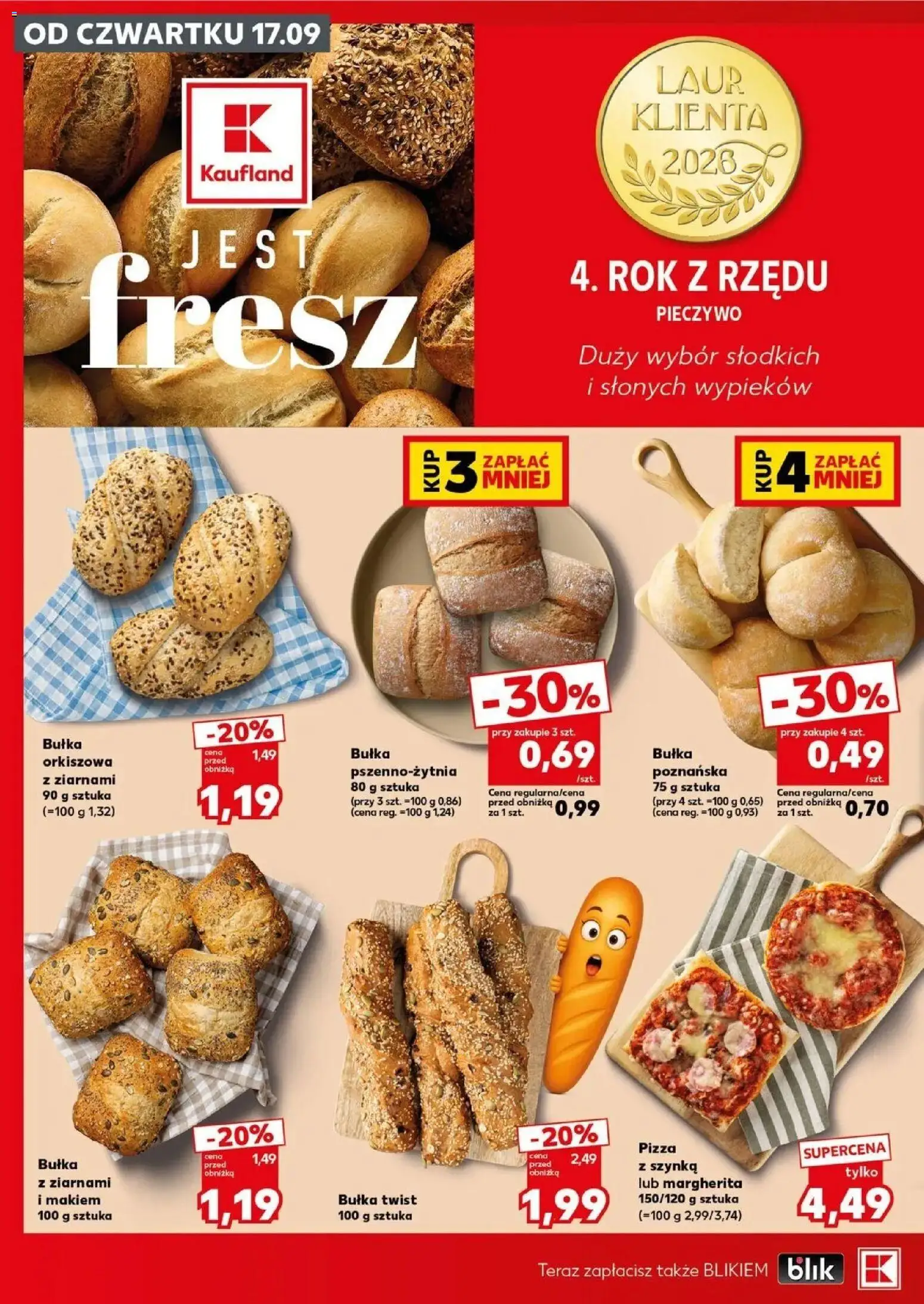 Kaufland gazetka - Super sobota od 19.09.2026 - od jutra PDF | Strona: 12 | Produkty: Pieczywo, Szynka, Bułka, Bułka poznańska