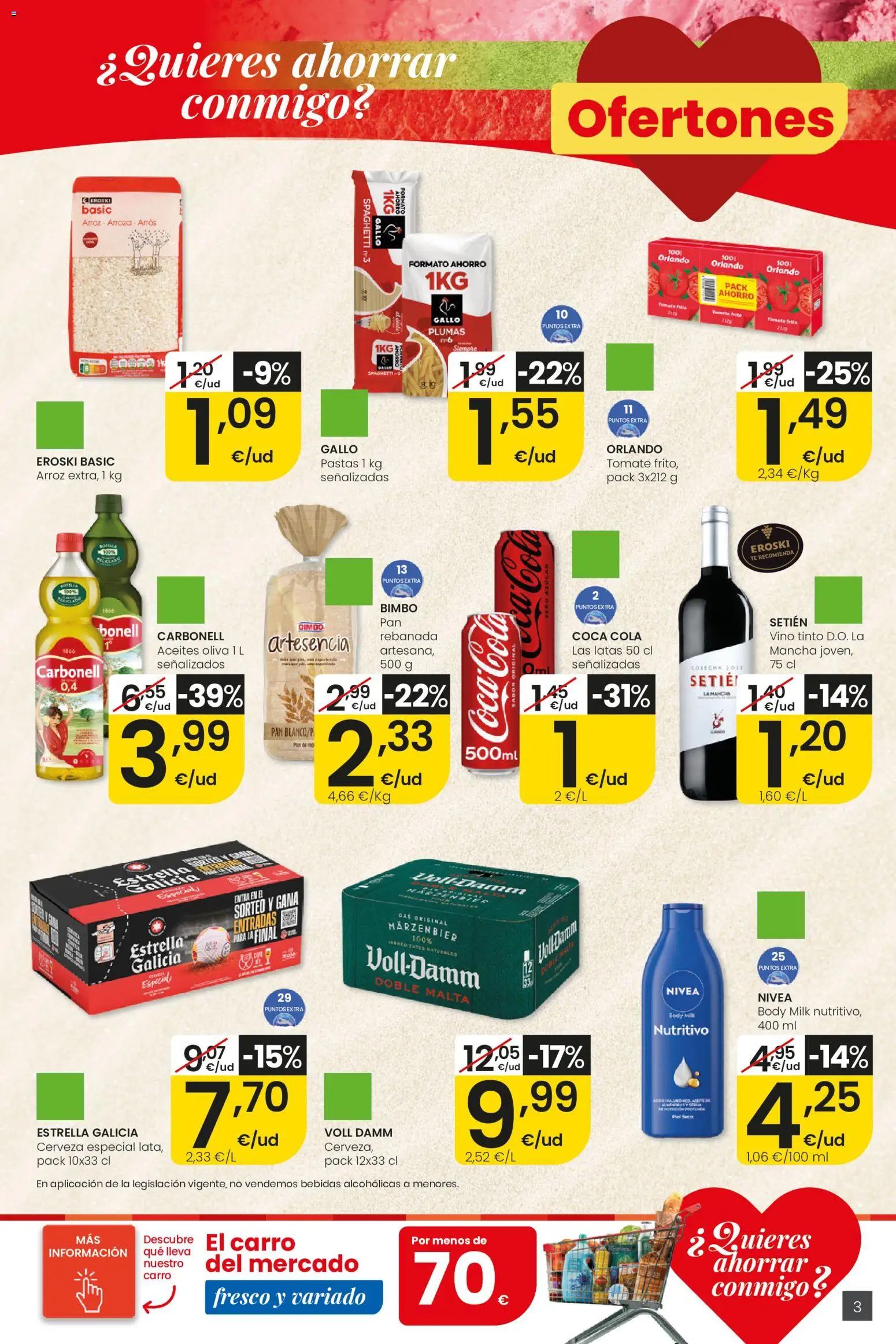 Eroski Ofertones de verano City │ válido desde el 11.06.2026 | Página: 3 | Productos: Vino, Cerveza, Arroz, Body