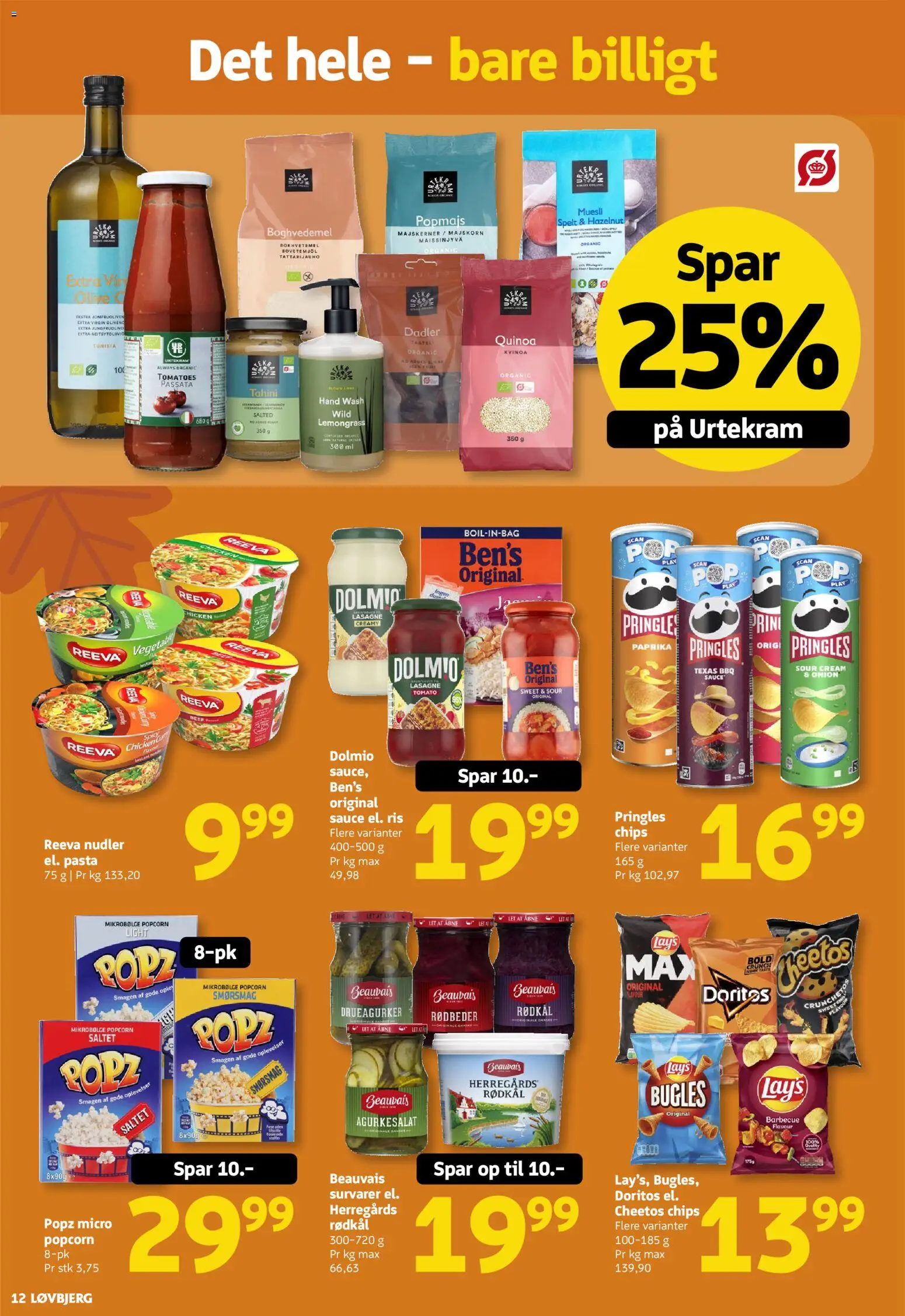 Løvbjerg tilbudsavis – gyldig fra 25/09/2026 | Side: 12 | Produkter: Pasta, Chips, Rødkål, Paprika