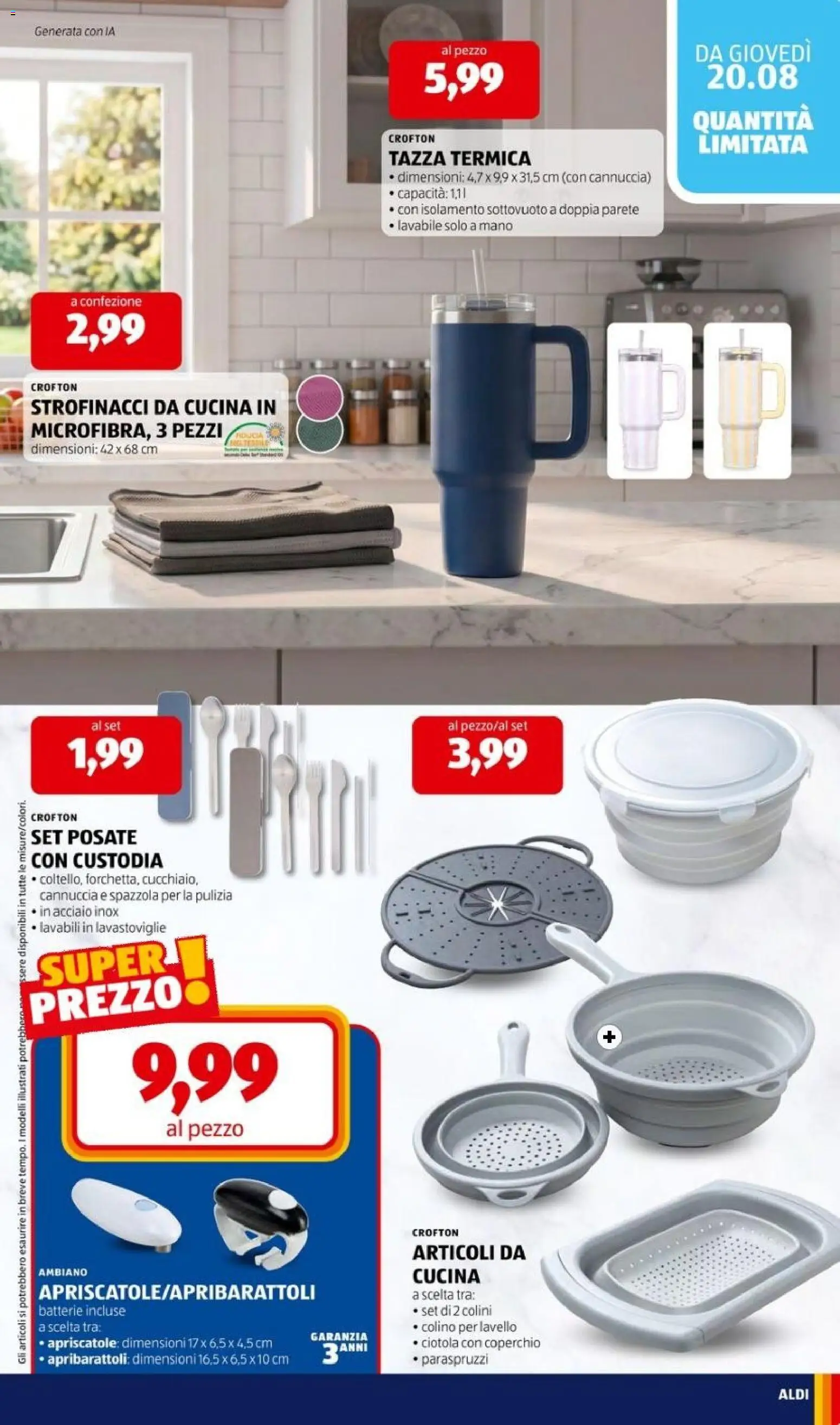 Volantino Aldi del 17/08/2026 | Pagina: 31 | Prodotti: Coperchio, Lavello, Lavastoviglie, Batterie