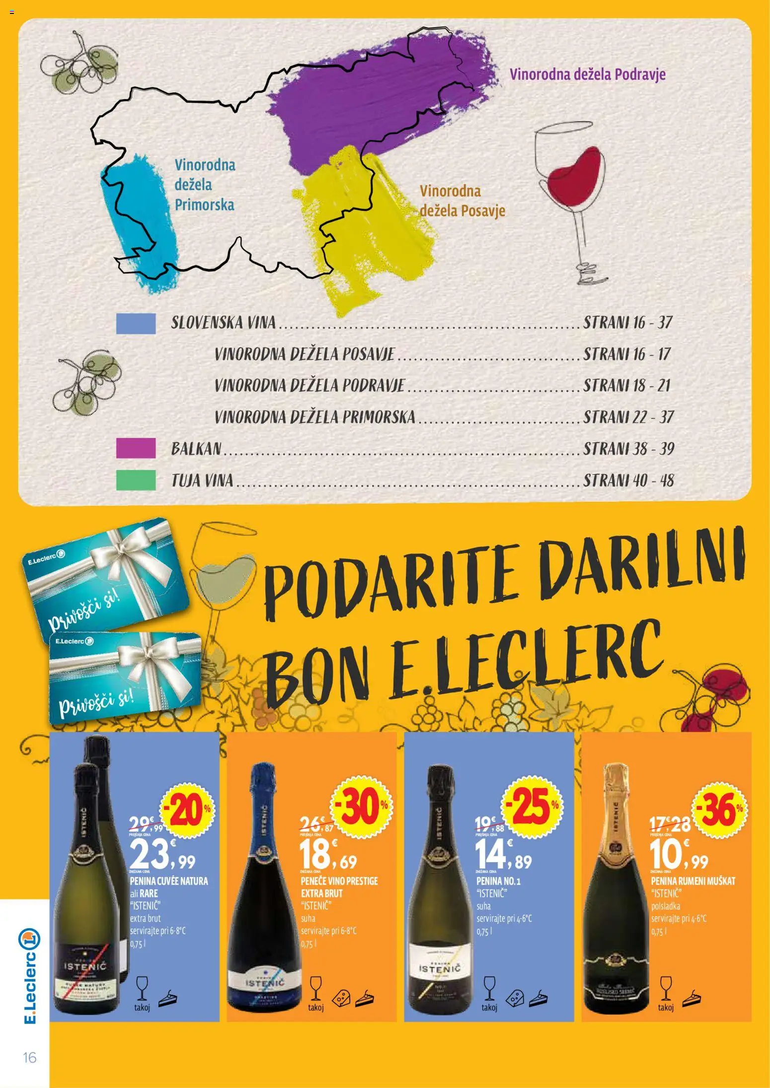 Novi E.leclerc katalog ponudbe – veljaven od 13.10.2026 | Stran: 16 | Izdelki: Penina, Vino