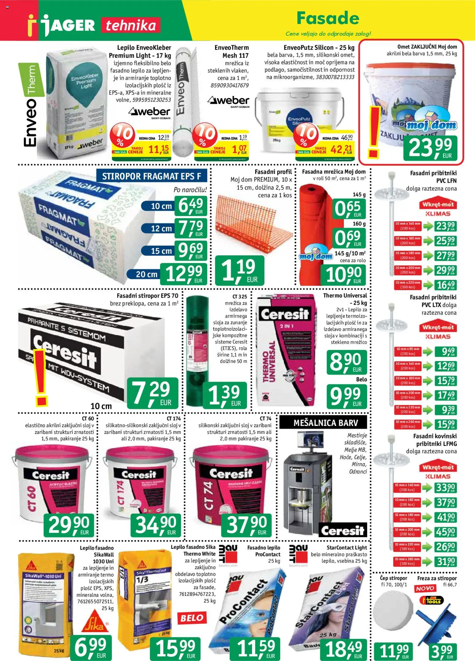 Novi Jager katalog ponudbe – veljaven od 02.09.2026 | Stran: 9 | Izdelki: Kos, Mrežica, Lepilo, Barva