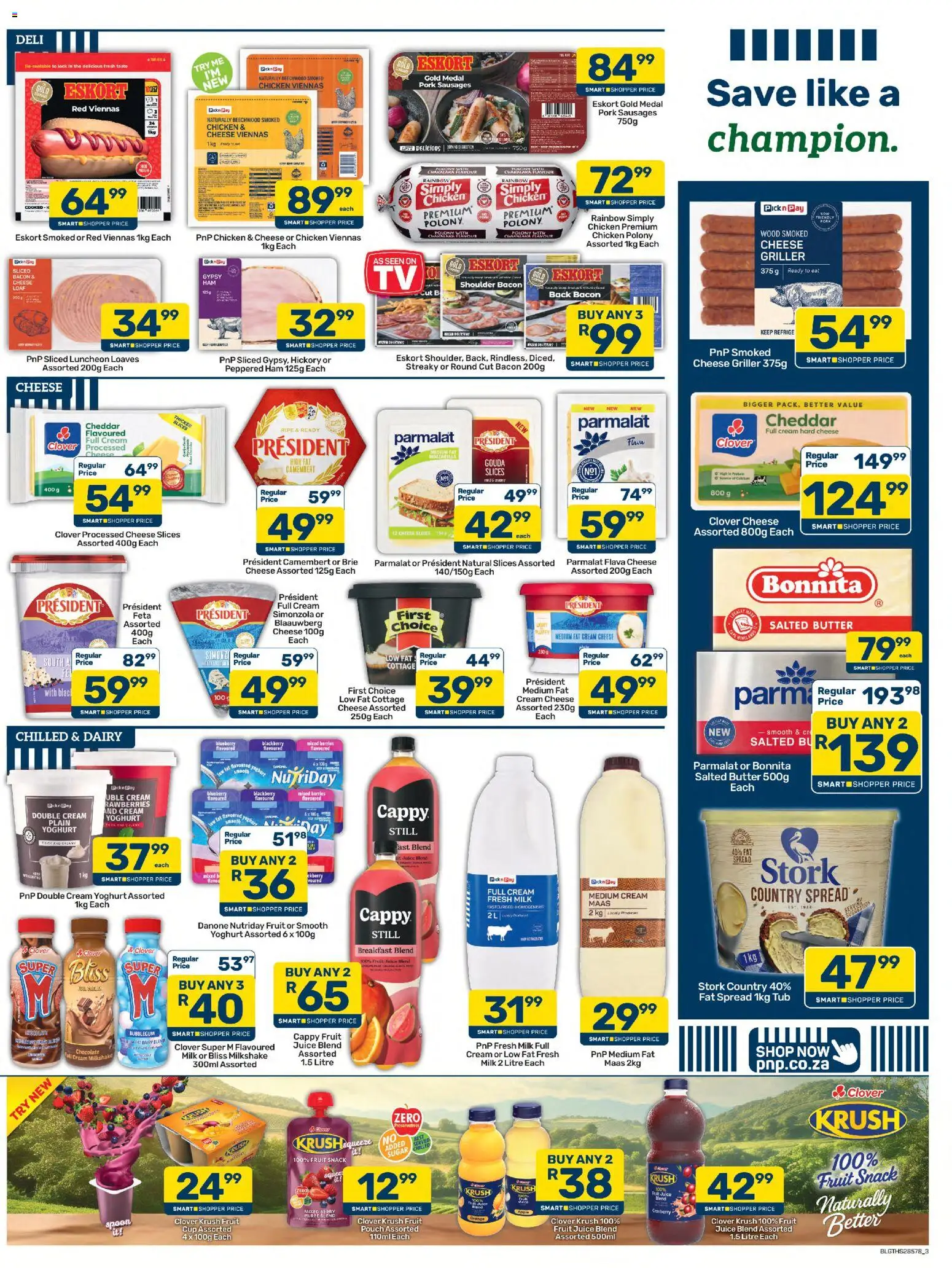 New Pick n Pay catalogue – valid from 25/08/2026 | Page: 3 | Products: Cheese, Polony, Ham, Juice
