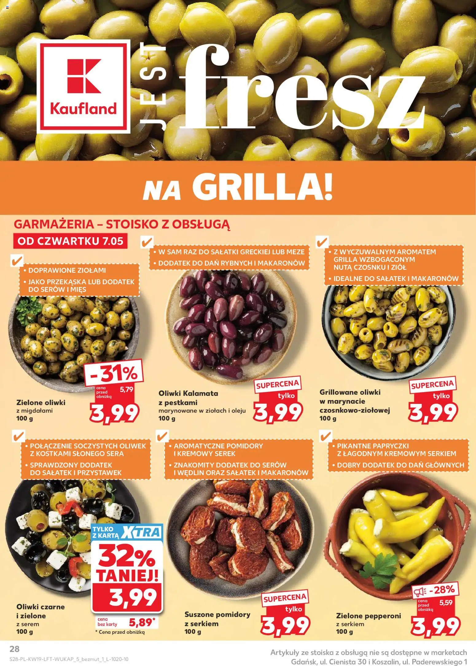 Kaufland gazetka od 07.05.2026 | Strona: 28 | Produkty: Karta, Serek, Suszone pomidory, Oliwki czarne