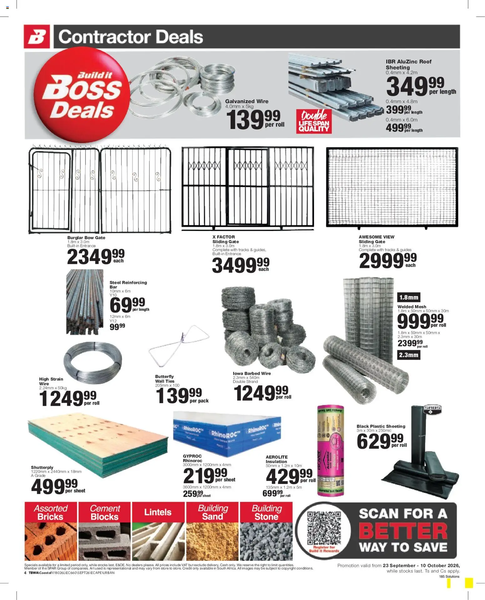New Build It catalogue – valid from 23/09/2026 | Page: 4 | Products: Ties, Art, Gate, Cement