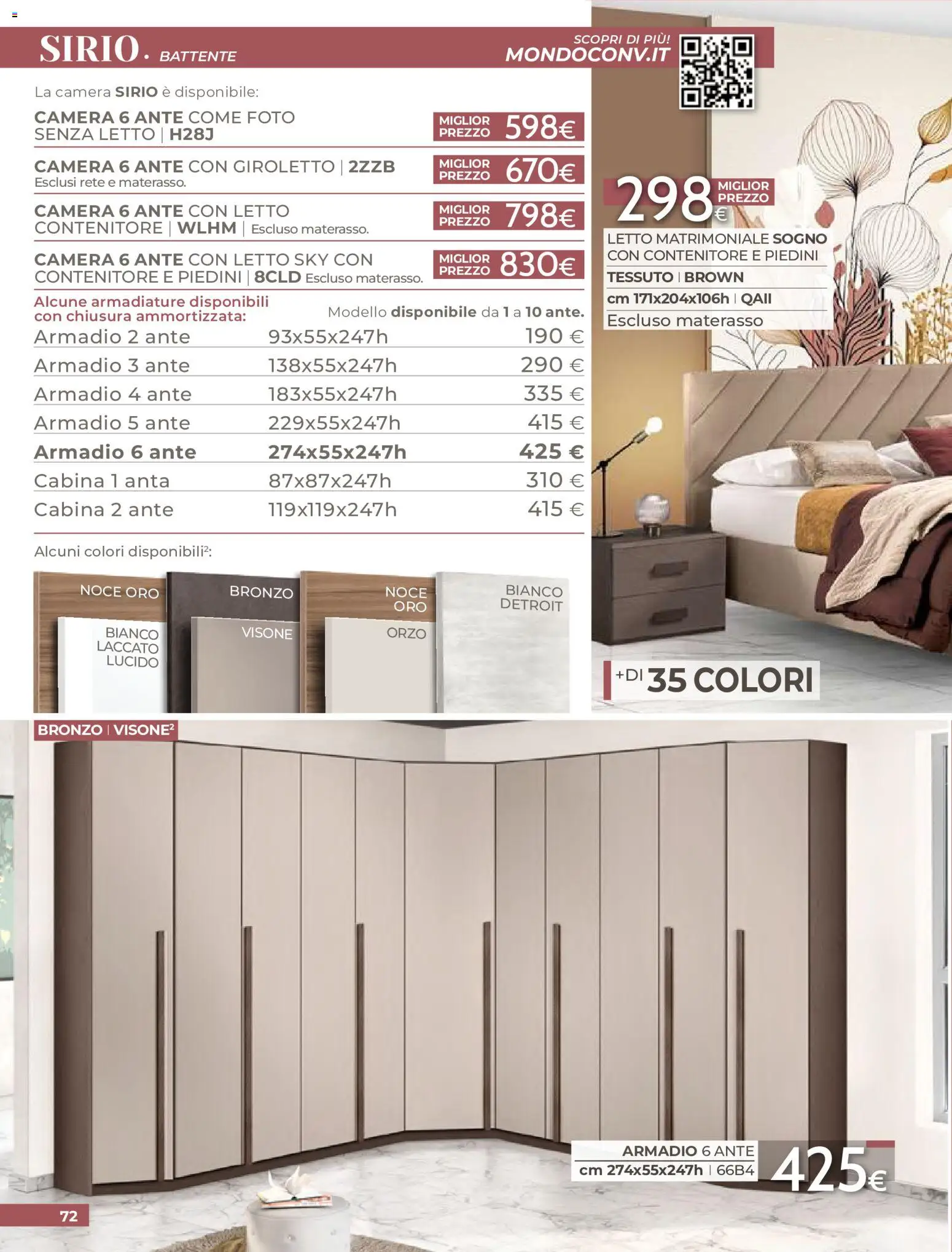 Volantino Mondo Convenienza del 01/09/2026 | Pagina: 74 | Prodotti: Letto contenitore, Contenitore, Letto, Materasso