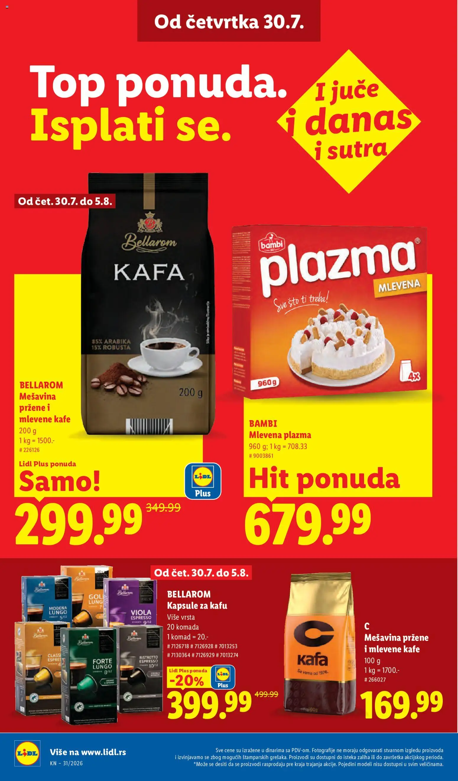 Lidl katalog - važi od 30.07.2026 | Strana: 28 | Proizvode: Kapsule, Sto, Plazma, Kapsule za kafu