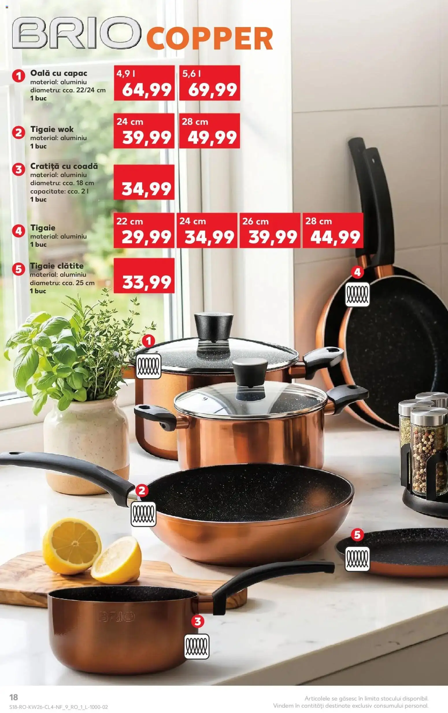 Noul catalog Kaufland – valabil de la 24.06.2026 | Pagină: 18 | Produse: Tigaie, Cratiță, Oală, Clătite