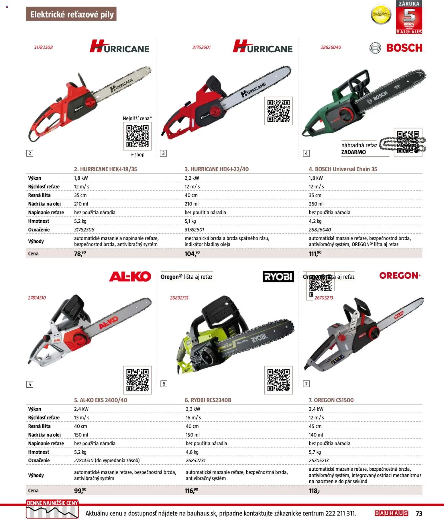 Nové Bauhaus akcie – leták je platný od 03.08.2026 | Strana: 73 | Produkty: Bosch, Olej, Ryobi