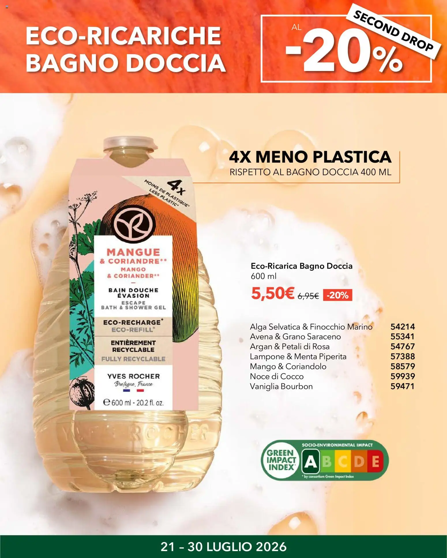 Volantino Yves Rocher del 21/07/2026 | Pagina: 11 | Prodotti: Bourbon, Cocco, Menta, Doccia