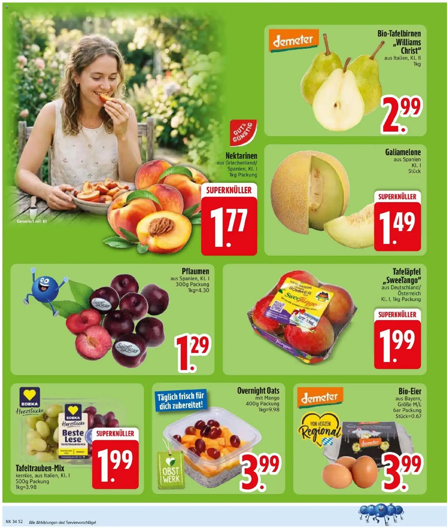 Edeka Prospekt Kirchdorf I.Wald (ab 17.08.2026) » Angebote Online | Seite: 4 | Produkte: Pflaumen, Nektarinen, Obst, Mango