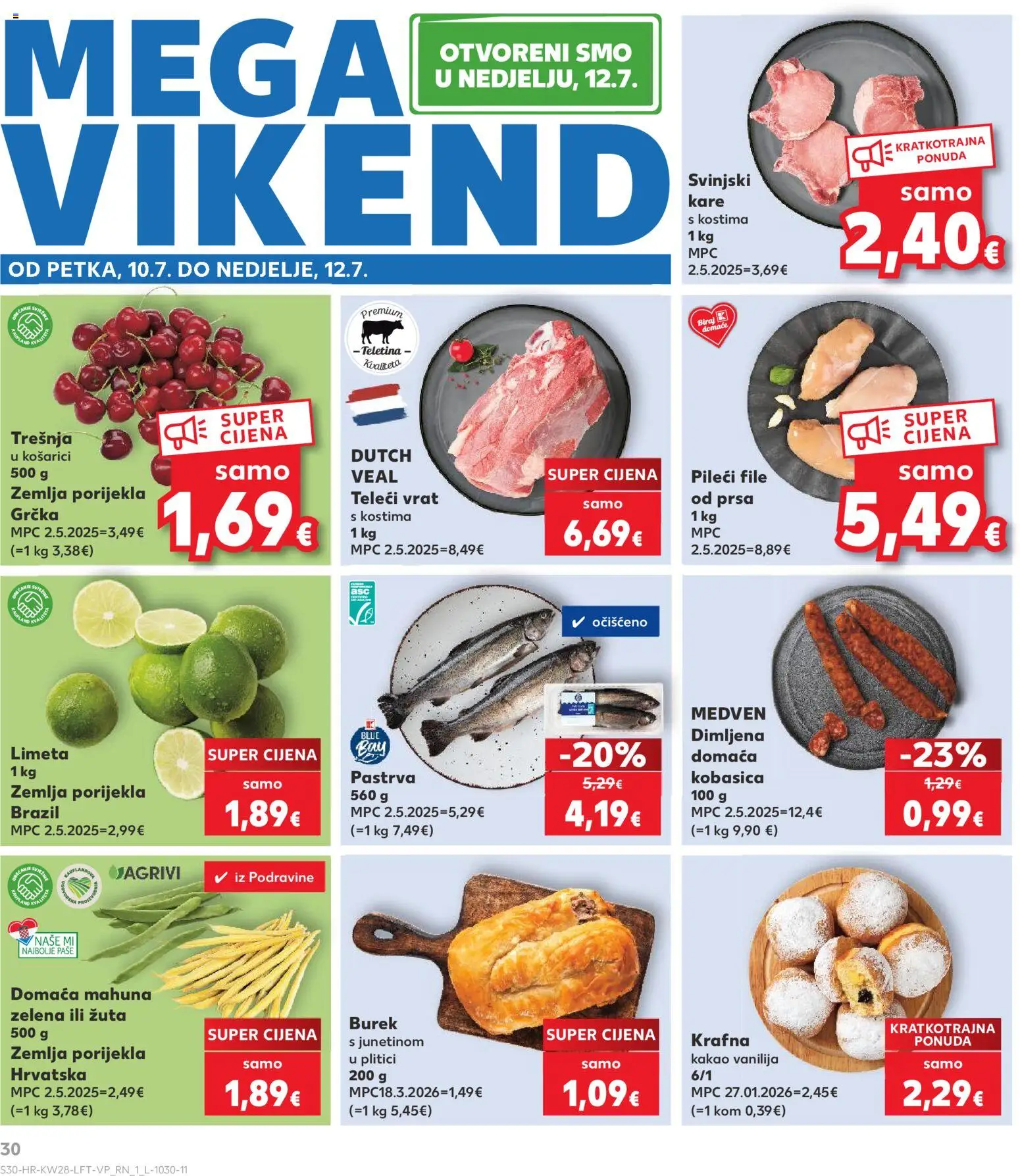 Kaufland katalog | vrijedi od 08.07.2026 | Stranica: 30 | Proizvodi: Mahuna, Pastrva, Limeta, Kakao