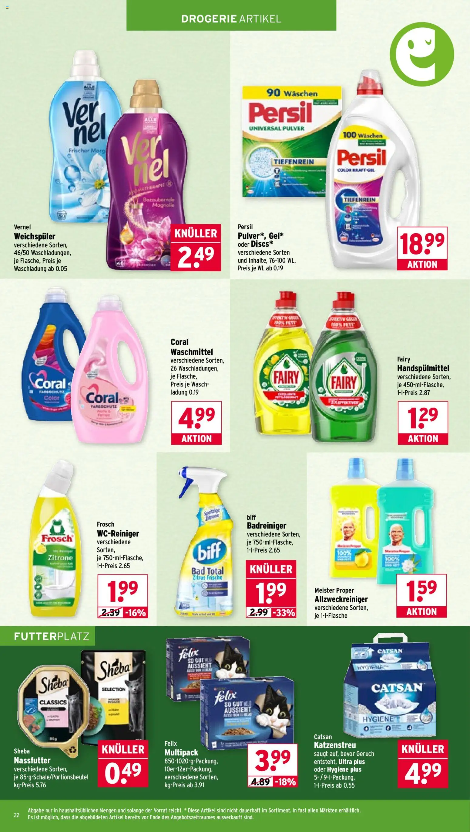 Wasgau Prospekt 	 – gültig ab 04.05.2026 | Seite: 22 | Produkte: Catsan, Weichspüler, Vernel, Persil