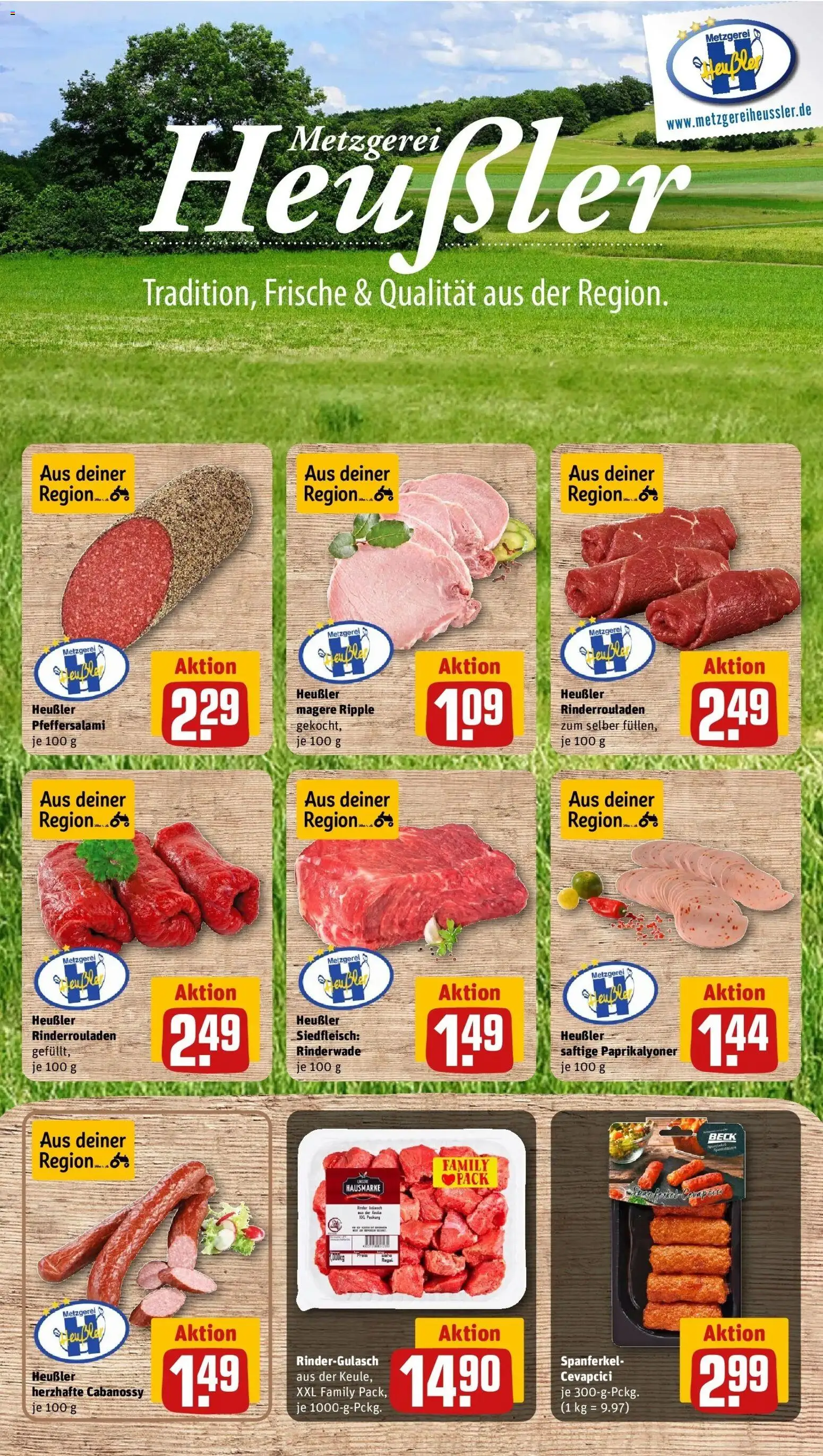 REWE Prospekt ab 12.10.2026 zum Blättern » Angebote | Seite: 6 | Produkte: Rinderrouladen, Rindergulasch, Cevapcici