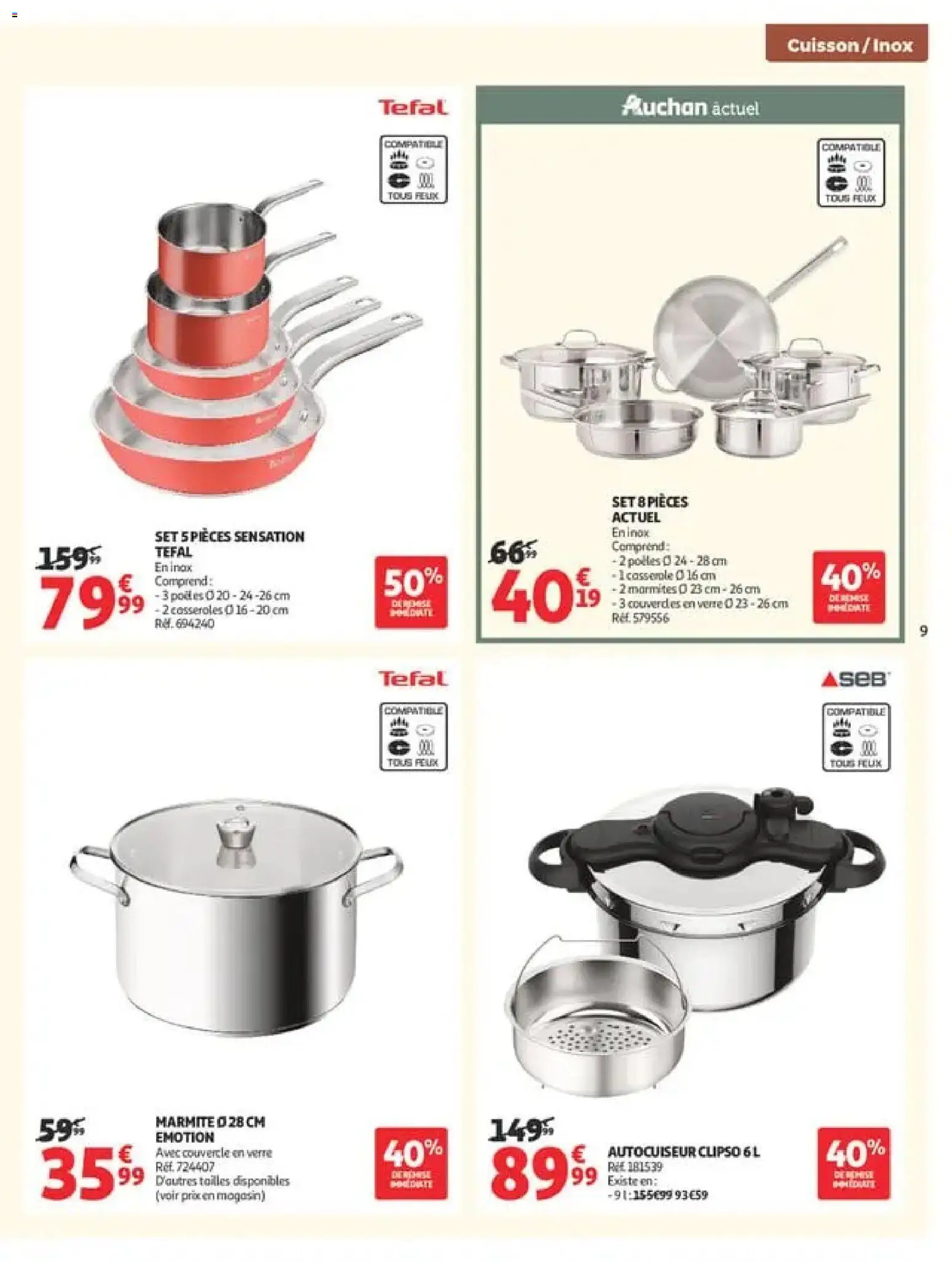 {H1} | Page: 9 | Produits: Autocuiseur, Casseroles, Cuiseur, Casserole