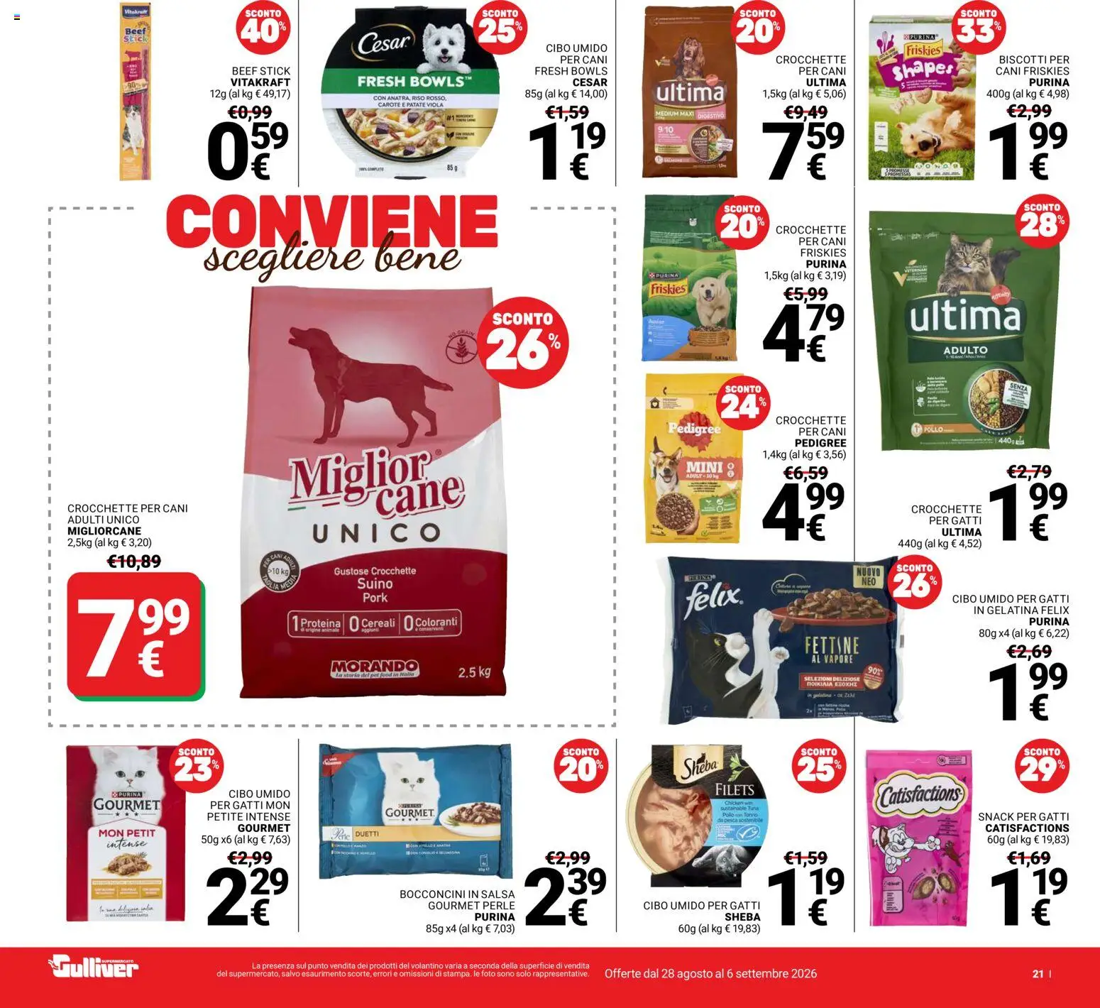Volantino Gulliver del 28/08/2026 | Pagina: 21 | Prodotti: Patate, Suino, Crocchette, Proteina