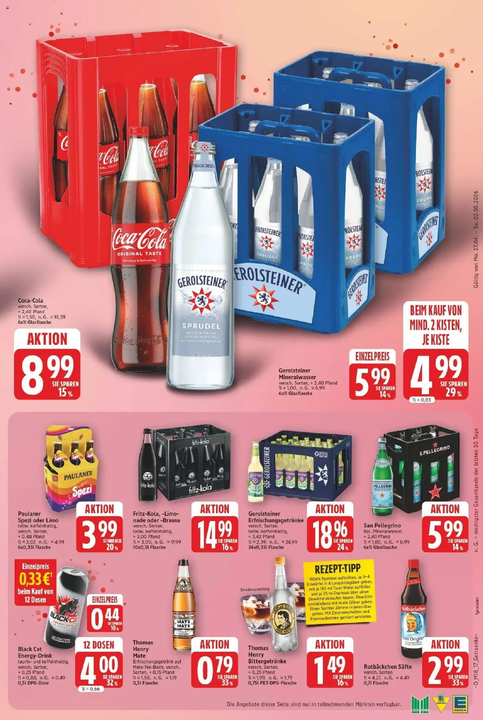 Marktkauf Prospekt Bad Salzuflen	 – gültig ab 27.04.2026 | Seite: 17 | Produkte: Coca cola, Cola, Paulaner, Gerolsteiner