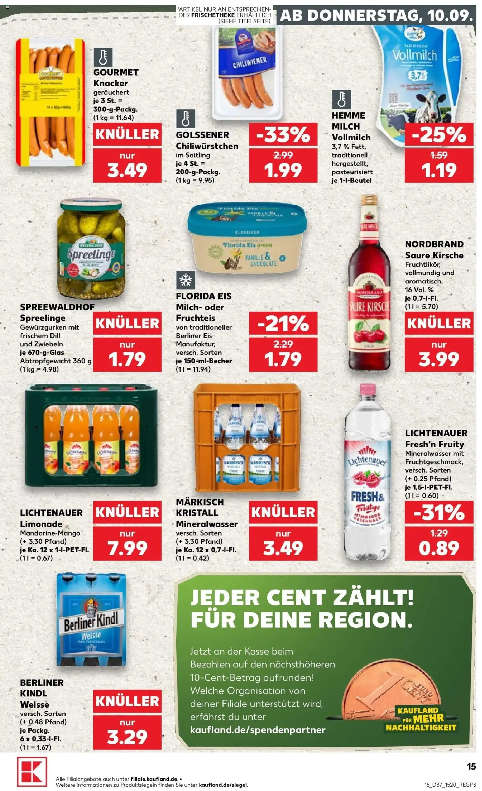 Prospekt Kaufland ab 10.09.2026 » Angebote Online zum Blättern | Seite: 15 | Produkte: Berliner, Limonade, Vanille, Zwiebeln