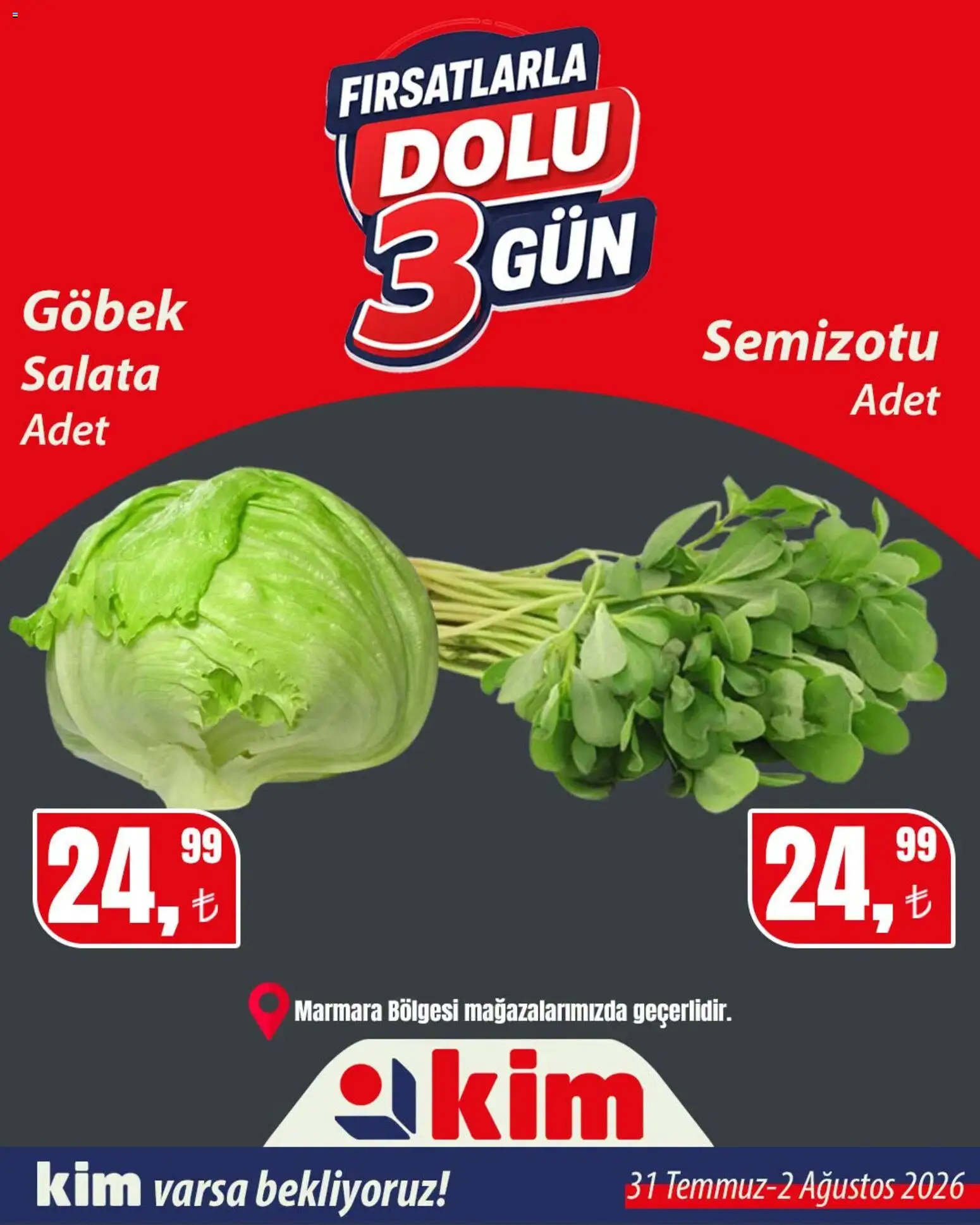 Kim Market - Sebze ve meyve - 31 Temmuz 2026 tarihinden itibaren geçerlidir | Sayfa: 8 | Ürünler: Salata