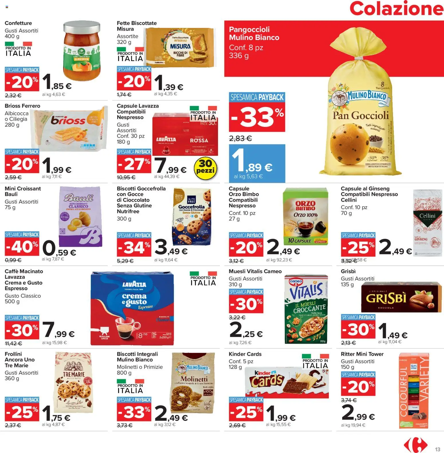 Volantino Carrefour del 20/08/2026 | Pagina: 13 | Prodotti: Muesli, Crema, Ingredienti, Fette biscottate