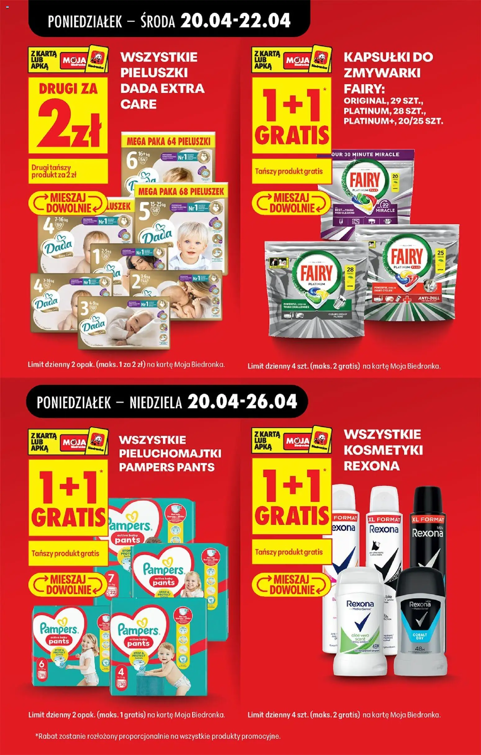 Biedronka gazetka od poniedziałku od 20.04.2026 | Strona: 35 | Produkty: Karta, Kosmetyki, Fairy platinum, Pampers