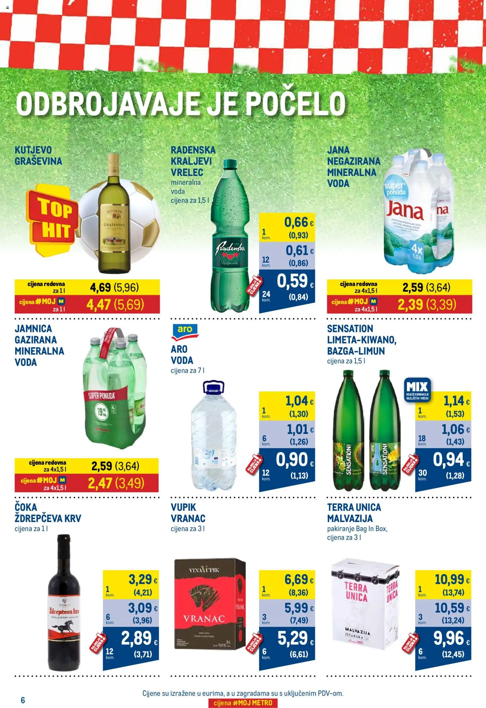 Metro katalog | vrijedi od 01.06.2026 | Stranica: 6 | Proizvodi: Mineralna voda, Radenska, Jamnica, Voda