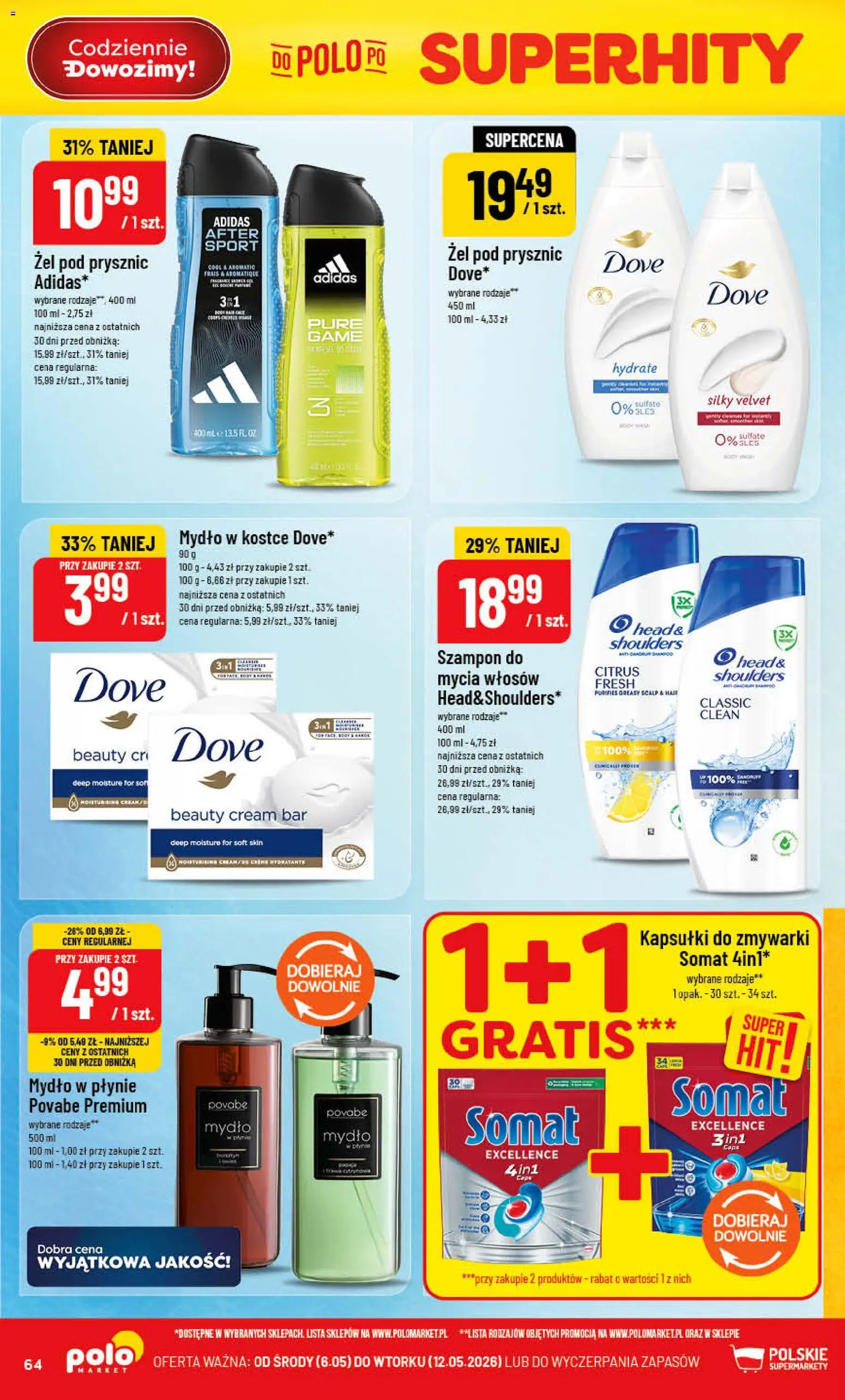 POLOmarket gazetka od 06.05.2026 | Strona: 64 | Produkty: Mydło w płynie, Prysznic, Szampon, Mydło