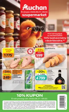 Auchan Szupermarket akciós újság - amely érvényes a következő dátumtól: 2026.08.27.