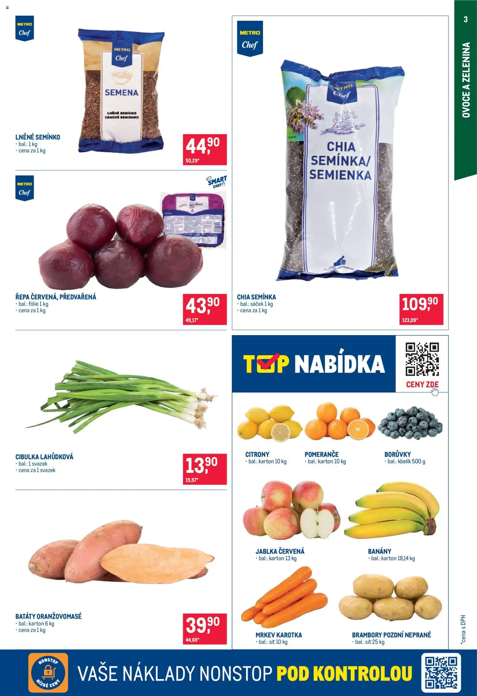 Makro leták - Gastronomie od 09.09.2026 | Strana: 3 | Produkty: Jablka, Banány, Borůvky, Semínka