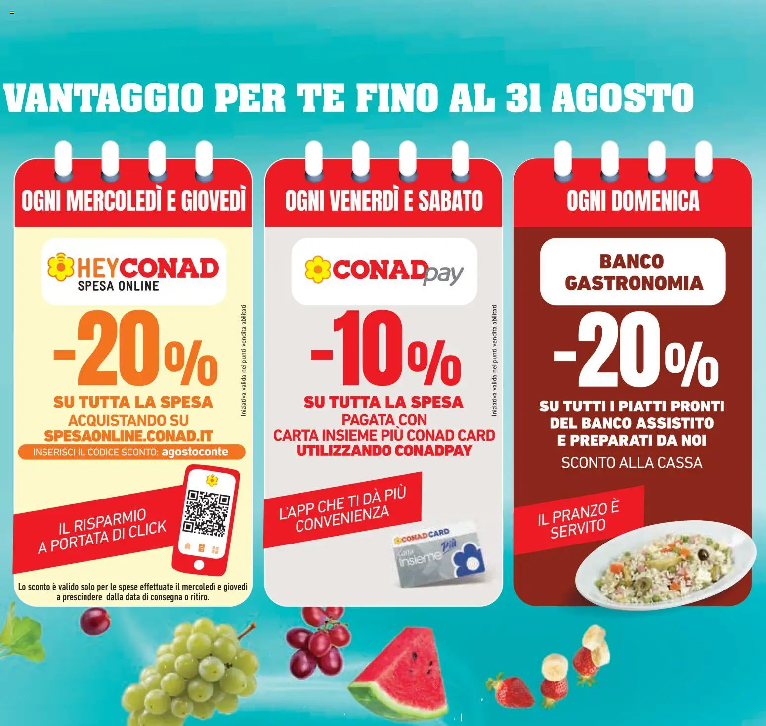 Volantino Conad del 26/08/2026 | Pagina: 3 | Prodotti: Tè, Piatti pronti, Piatti, Data