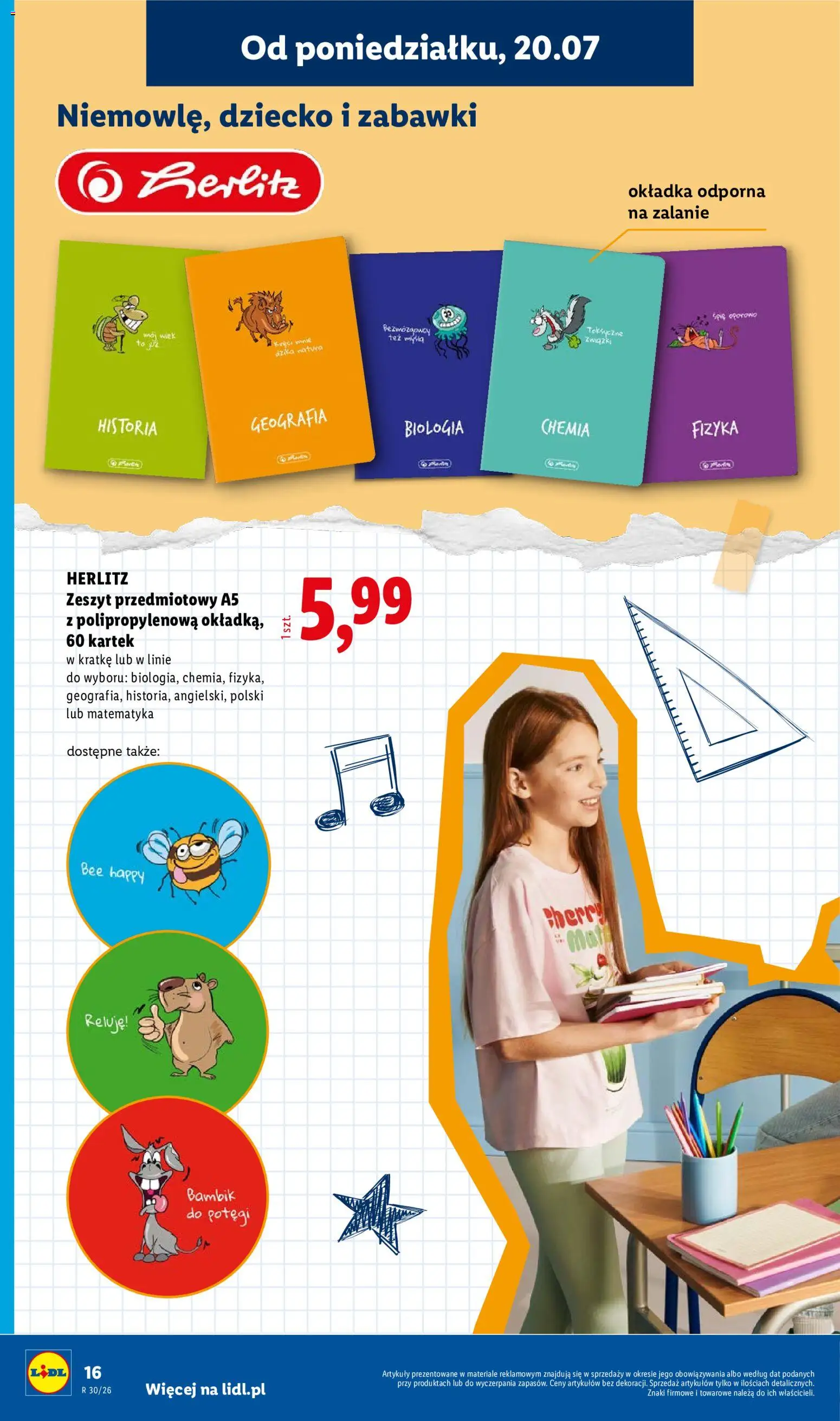 Lidl Katalog od 20.07.2026 | Strona: 16 | Produkty: Notebook, Zeszyt