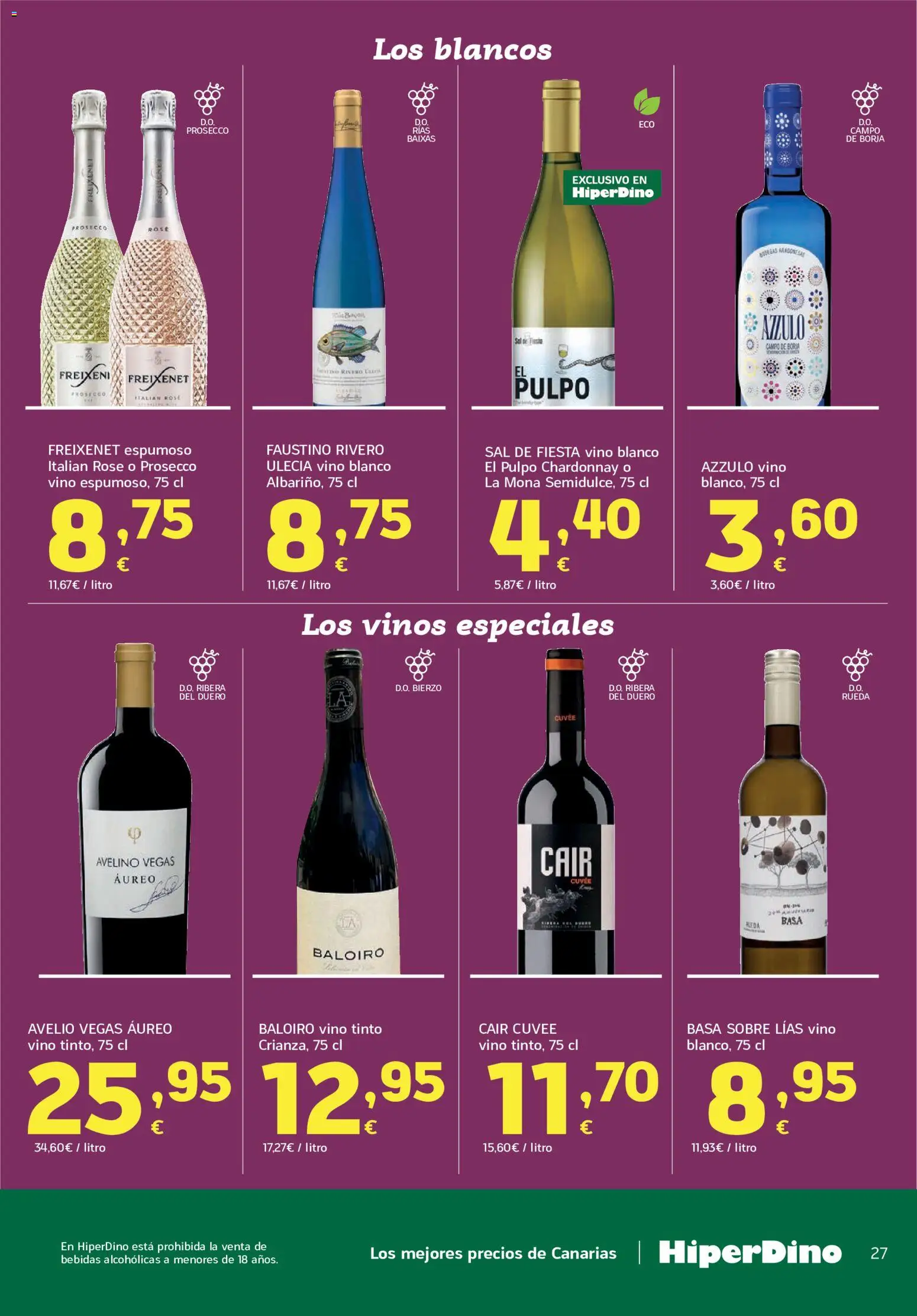 HiperDino folleto │ válido desde el 09/09/2026 | Página: 27 | Productos: Vino tinto, Vino, Vino blanco, Bebidas