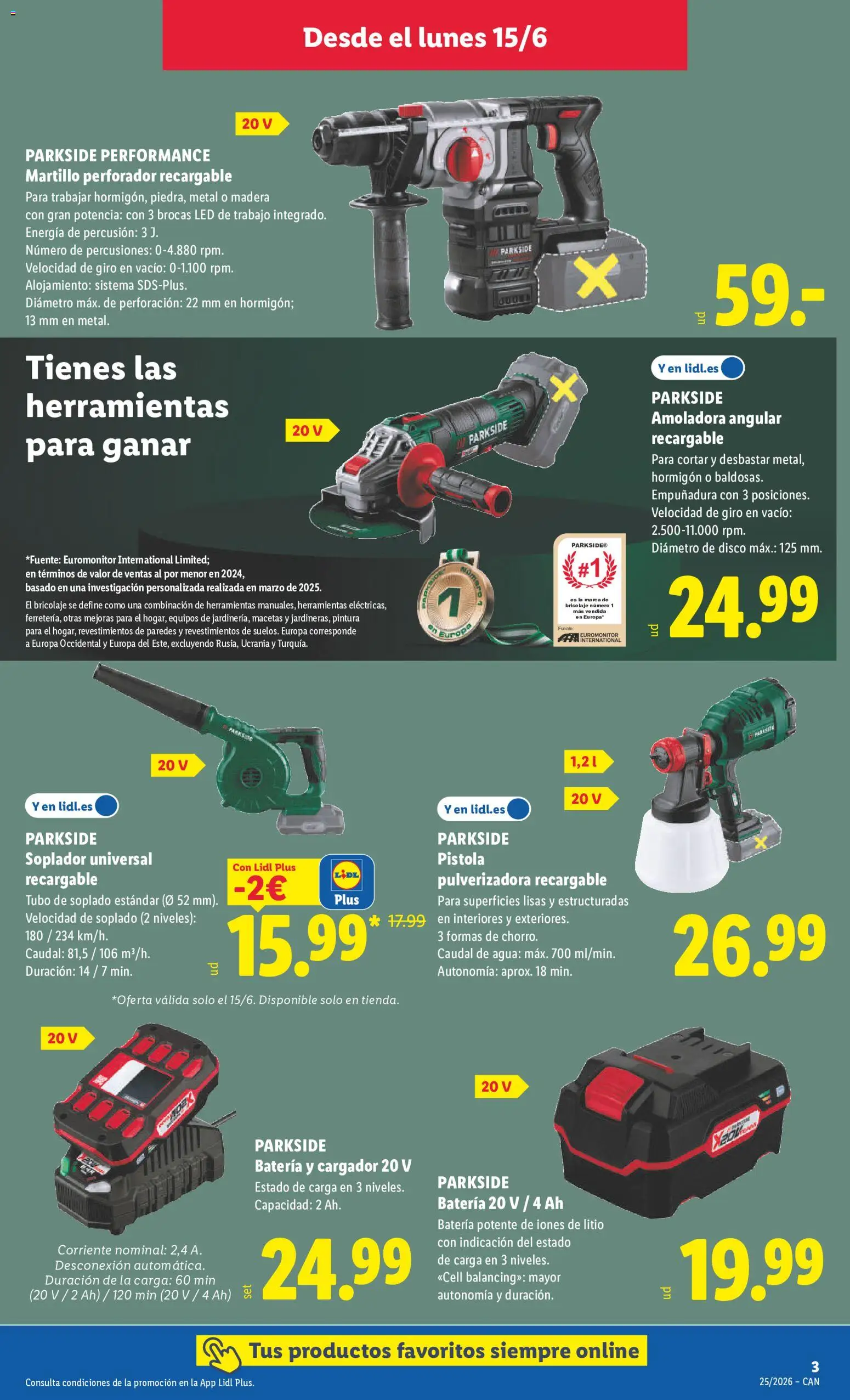 Lidl folleto de bazar Canarias │ válido desde el 15.06.2026 | Página: 9 | Productos: Disco, Batería