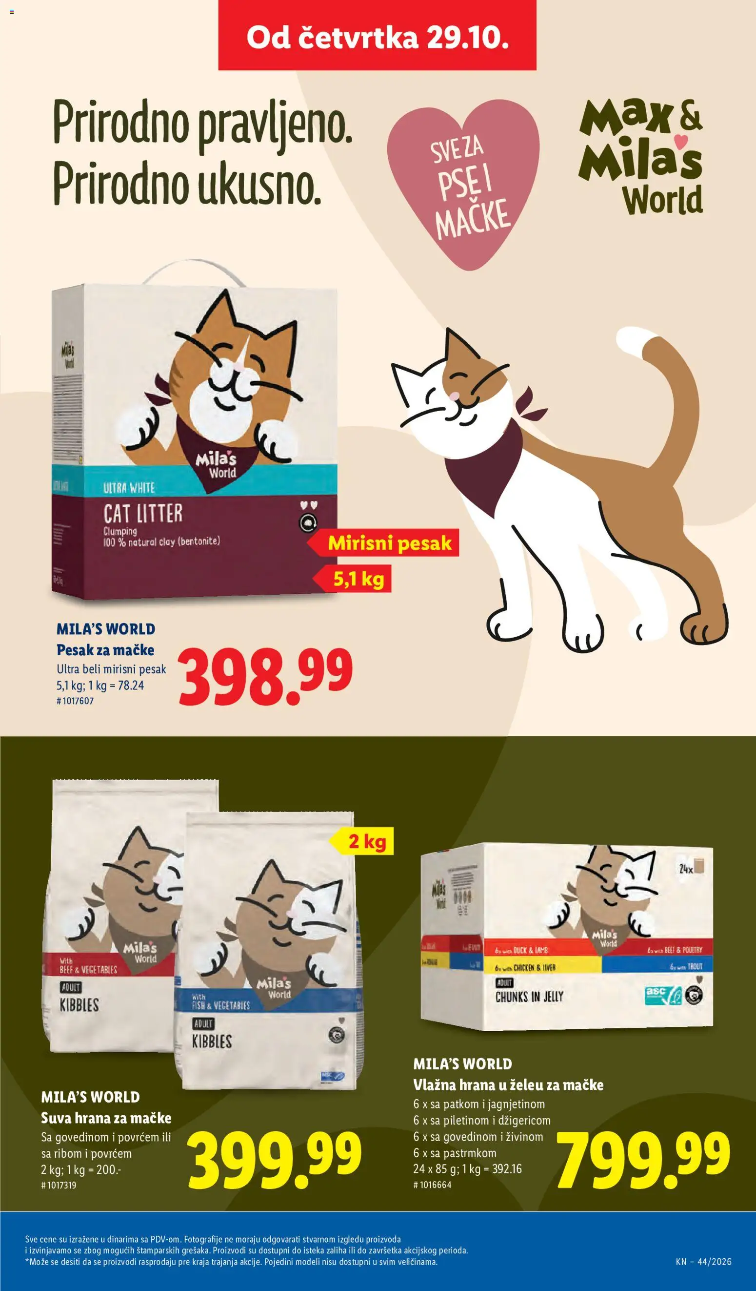 Lidl katalog - važi od 29.10.2026 | Strana: 37 | Proizvode: Pesak za mačke, Hrana za mačke
