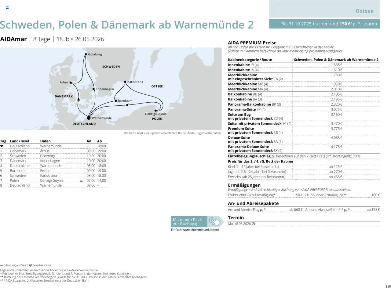 Aida Sommer 2026 – gültig ab 01.03.2026 | Seite: 115 | Produkte: Bett