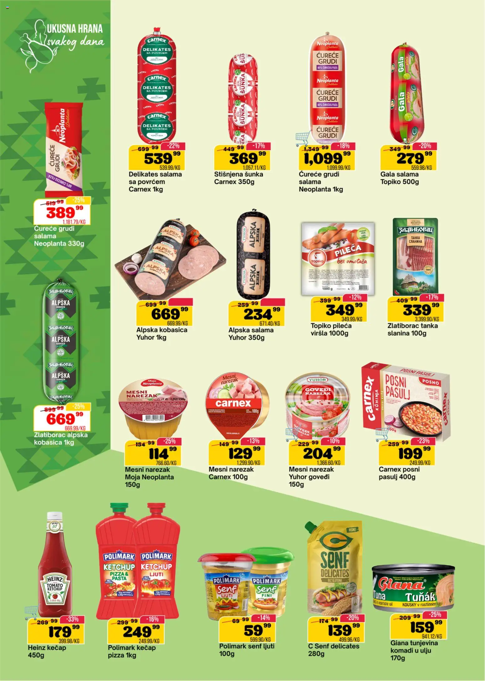 Senta Promet katalog - važi od 12.08.2026 | Strana: 6 | Proizvode: Tuna, Senf, Pasta, Kobasica