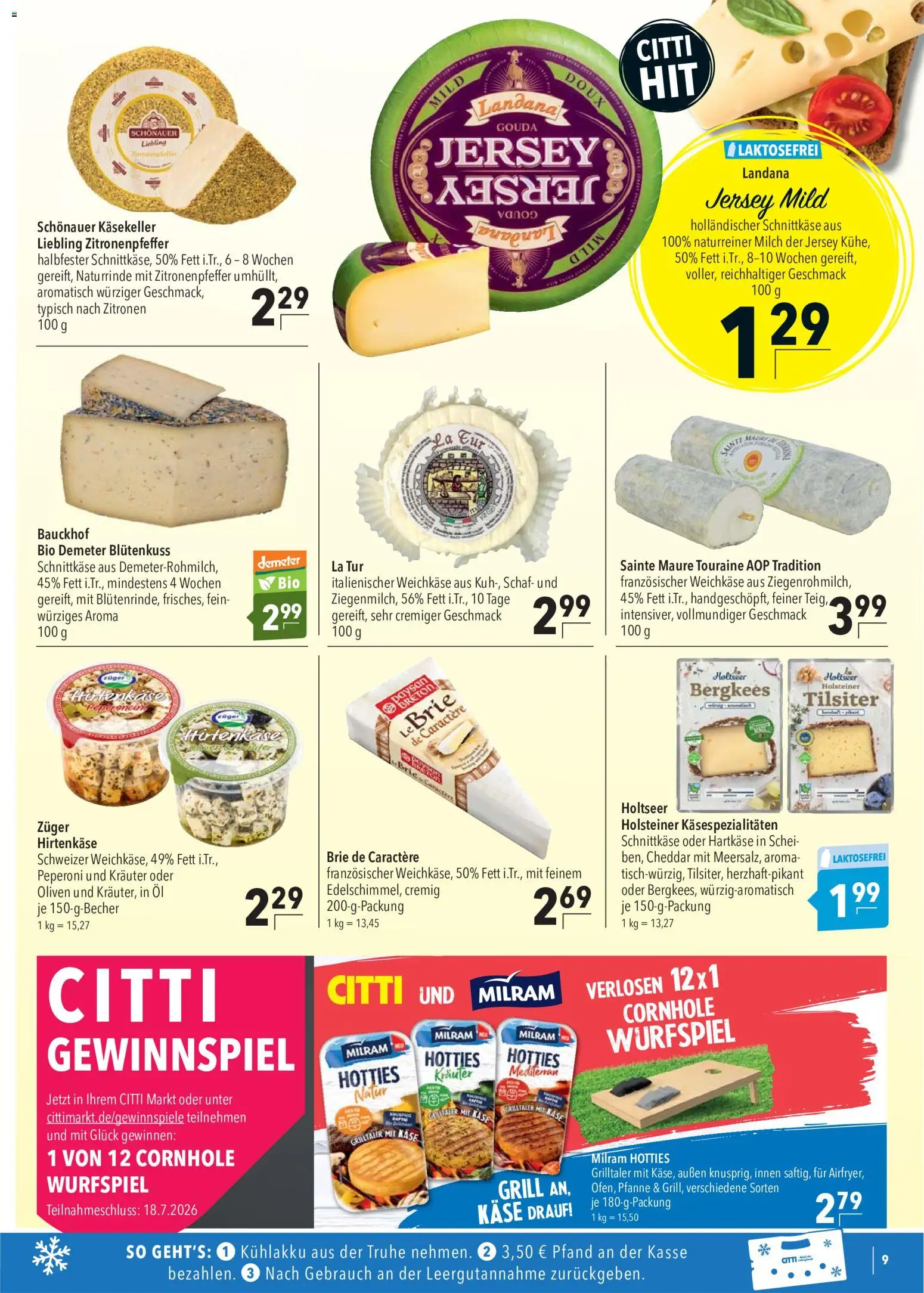 CITTI Markt Prospekt – gültig ab 08.07.2026 | Seite: 9 | Produkte: Truhe, Milch, Gouda, Zitronen