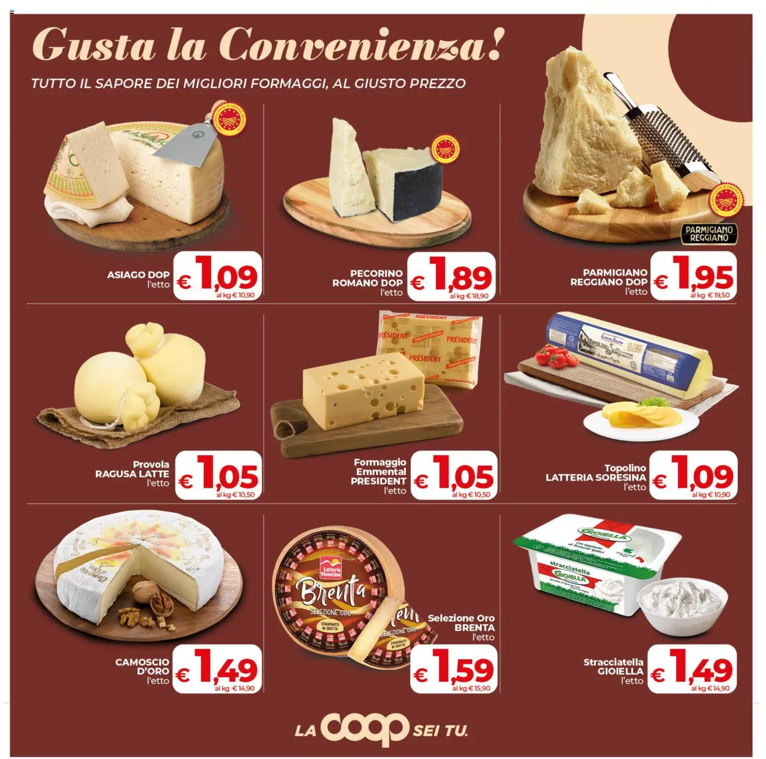 Volantino COOP del 19.05.2026 | Pagina: 6 | Prodotti: Latte, Provola, Parmigiano reggiano, Parmigiano