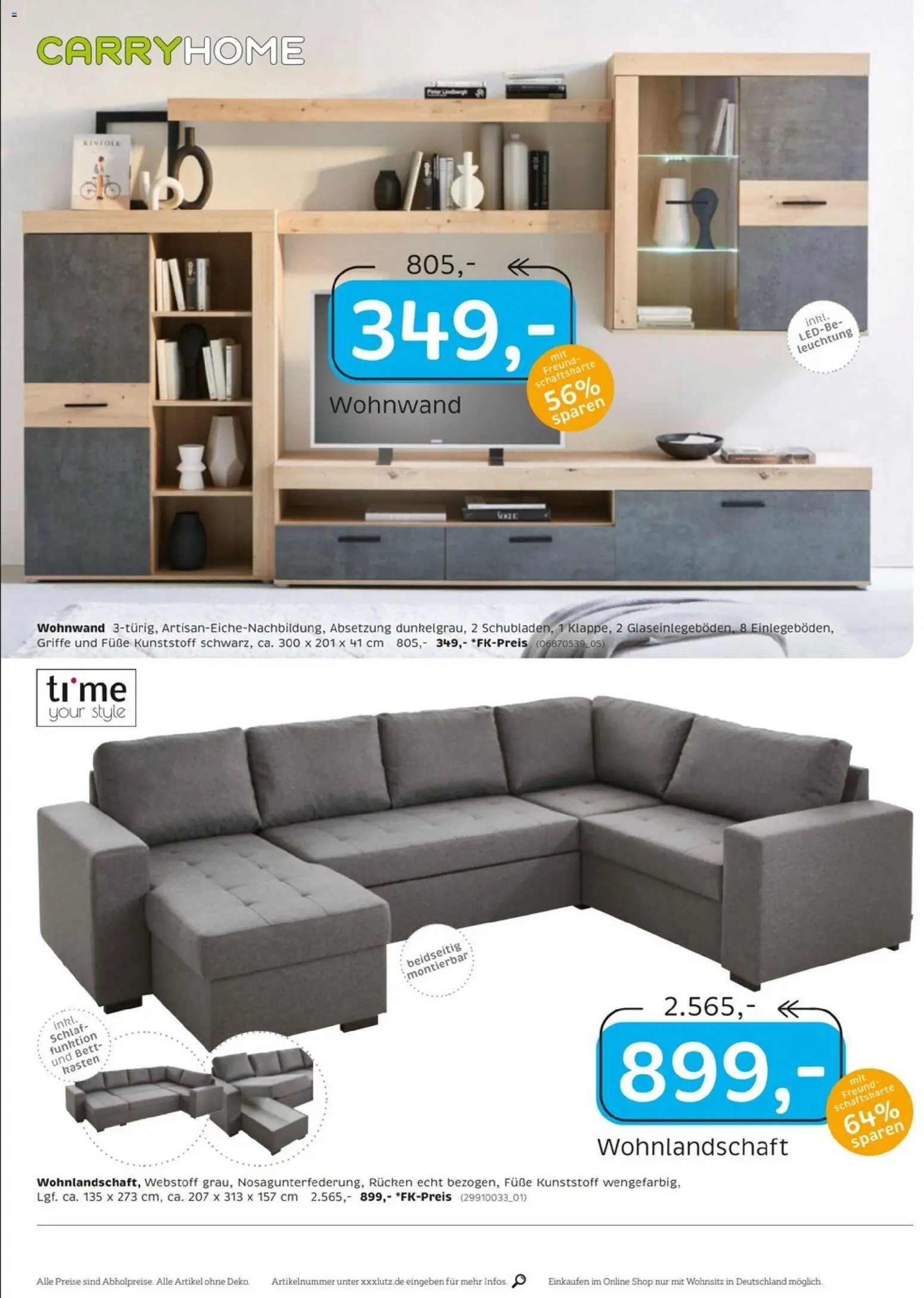 XXXLutz Jubiläum – gültig ab 08.08.2026 | Seite: 14 | Produkte: Wohnlandschaft, Wohnwand, Bett