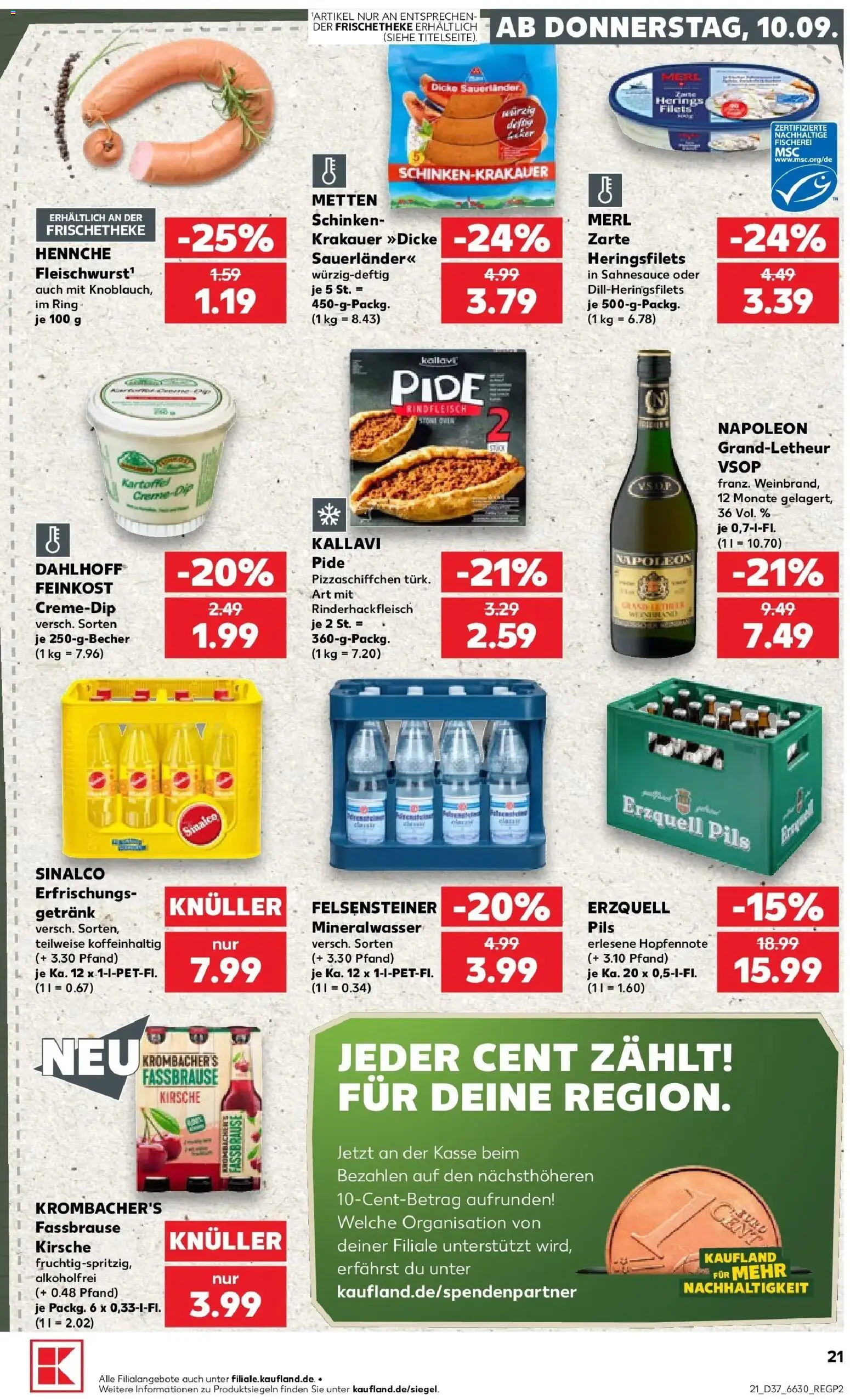 Prospekt Kaufland ab 07.09.2026 » Angebote Online zum Blättern | Seite: 30 | Produkte: Sinalco, Pils, Mineralwasser, Rindfleisch