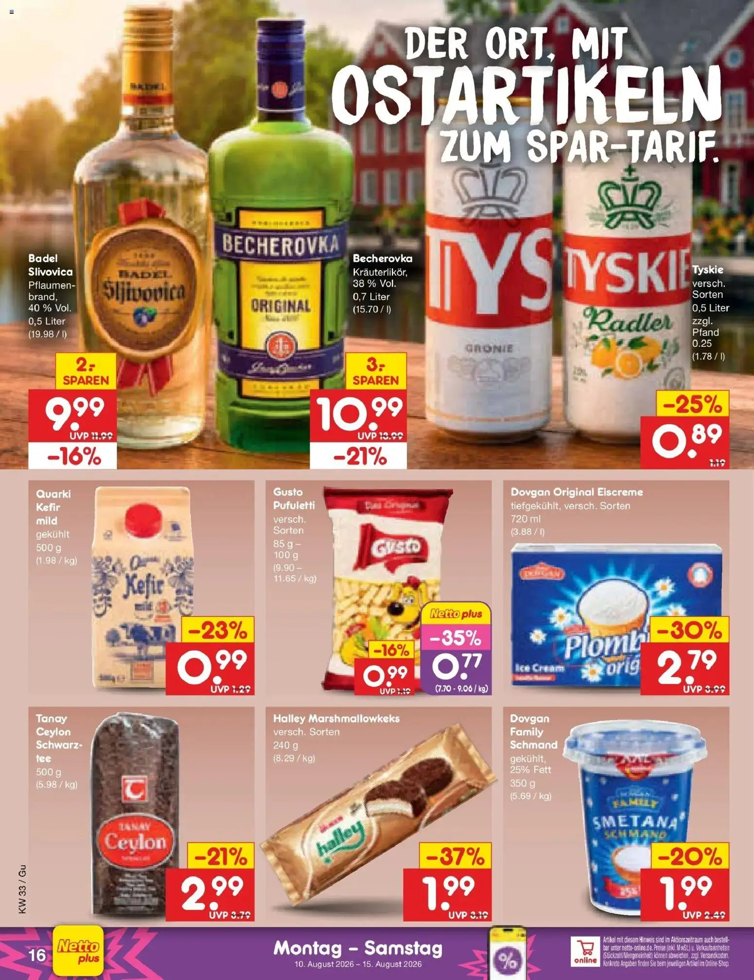 Netto Marken-Discount Prospekt Augustusburg (ab 10.08.2026) » Angebote | Seite: 20 | Produkte: Kefir, Tyskie, Pflaumen, Radler