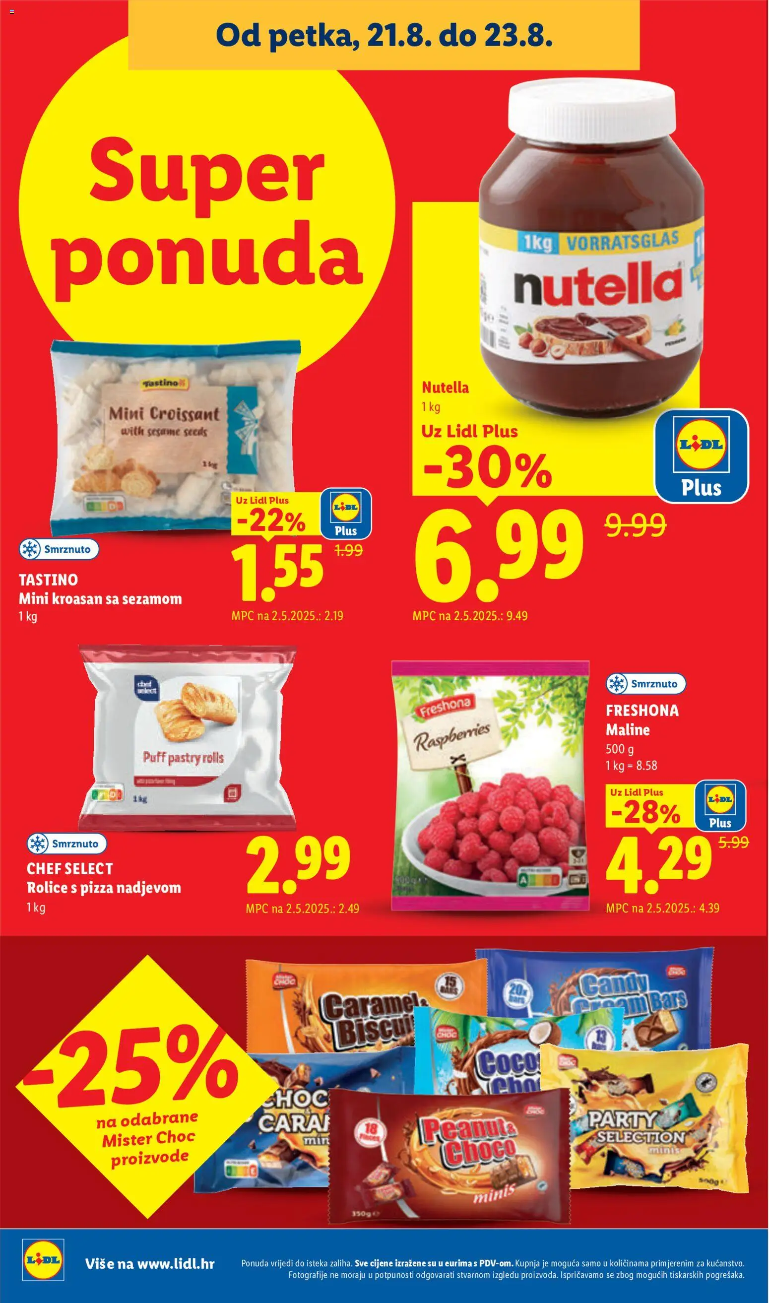 Lidl katalog | vrijedi od 17.08.2026 | Stranica: 64 | Proizvodi: Nutella, Pizza, Maline, Kroasan