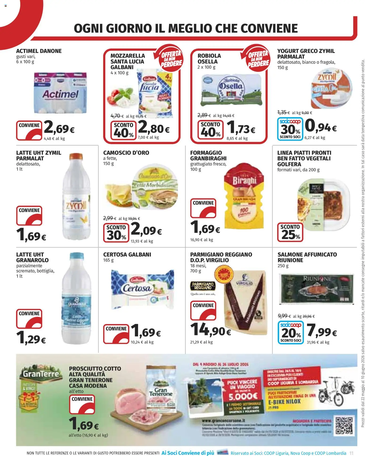 Volantino COOP del 22.05.2026 | Pagina: 11 | Prodotti: Yogurt greco, Yogurt, Prosciutto, Parmigiano